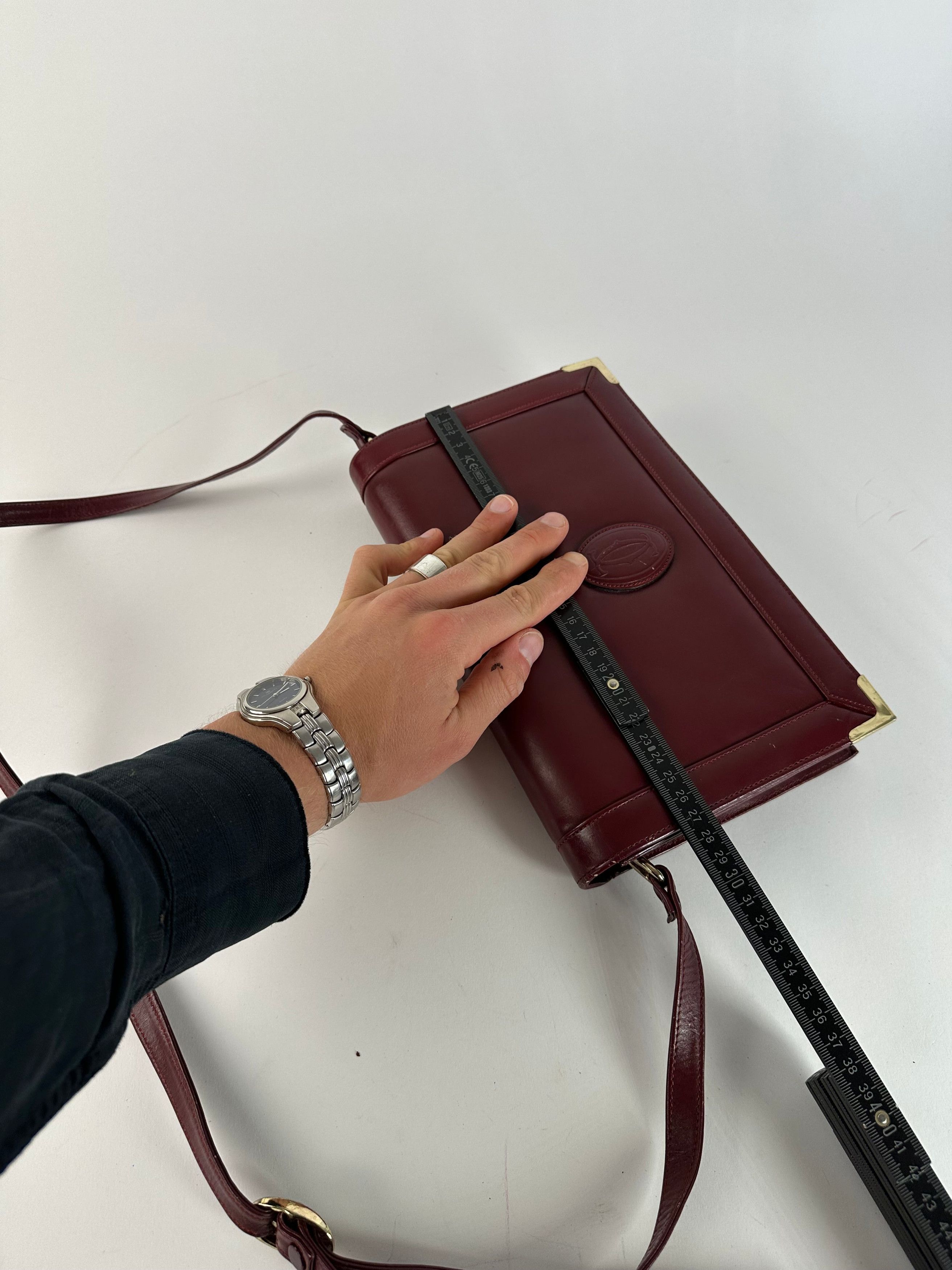 Cartier Vintage Must de Shoulder Bag Leather Bordeaux Size ONE SIZE - 11 Thumbnail