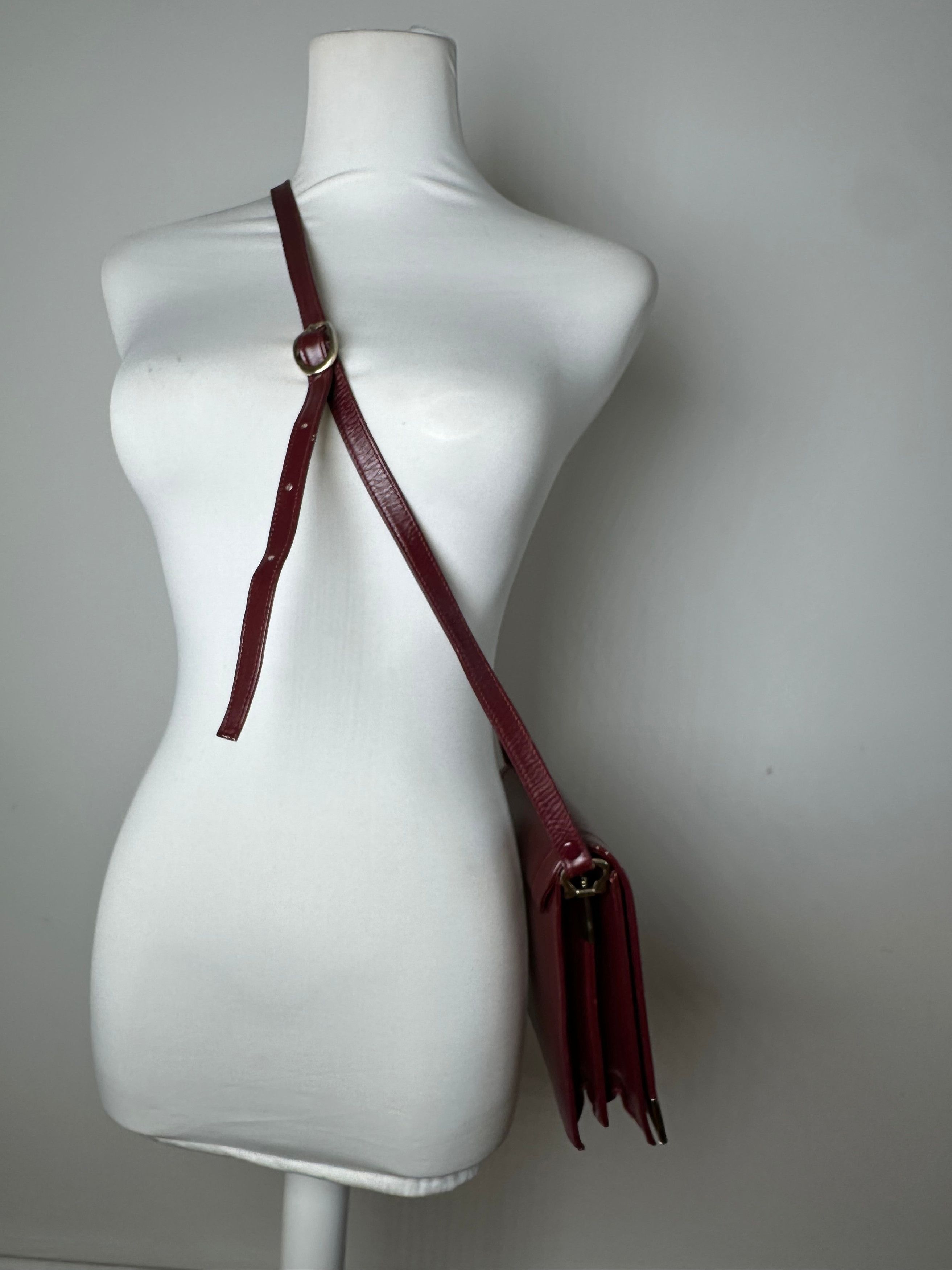 Cartier Vintage Must de Shoulder Bag Leather Bordeaux Size ONE SIZE - 6 Thumbnail