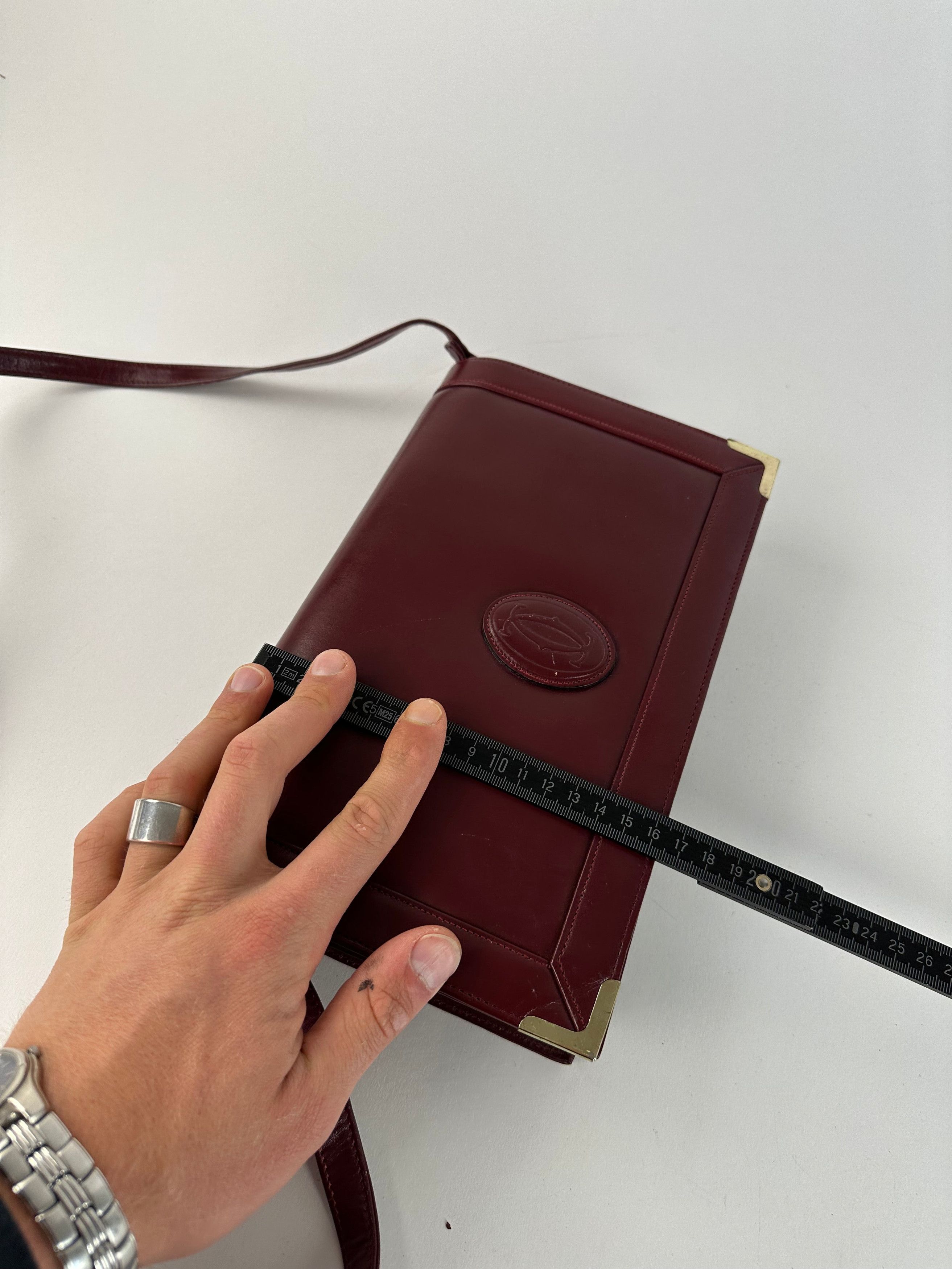 Cartier Vintage Must de Shoulder Bag Leather Bordeaux Size ONE SIZE - 12 Thumbnail