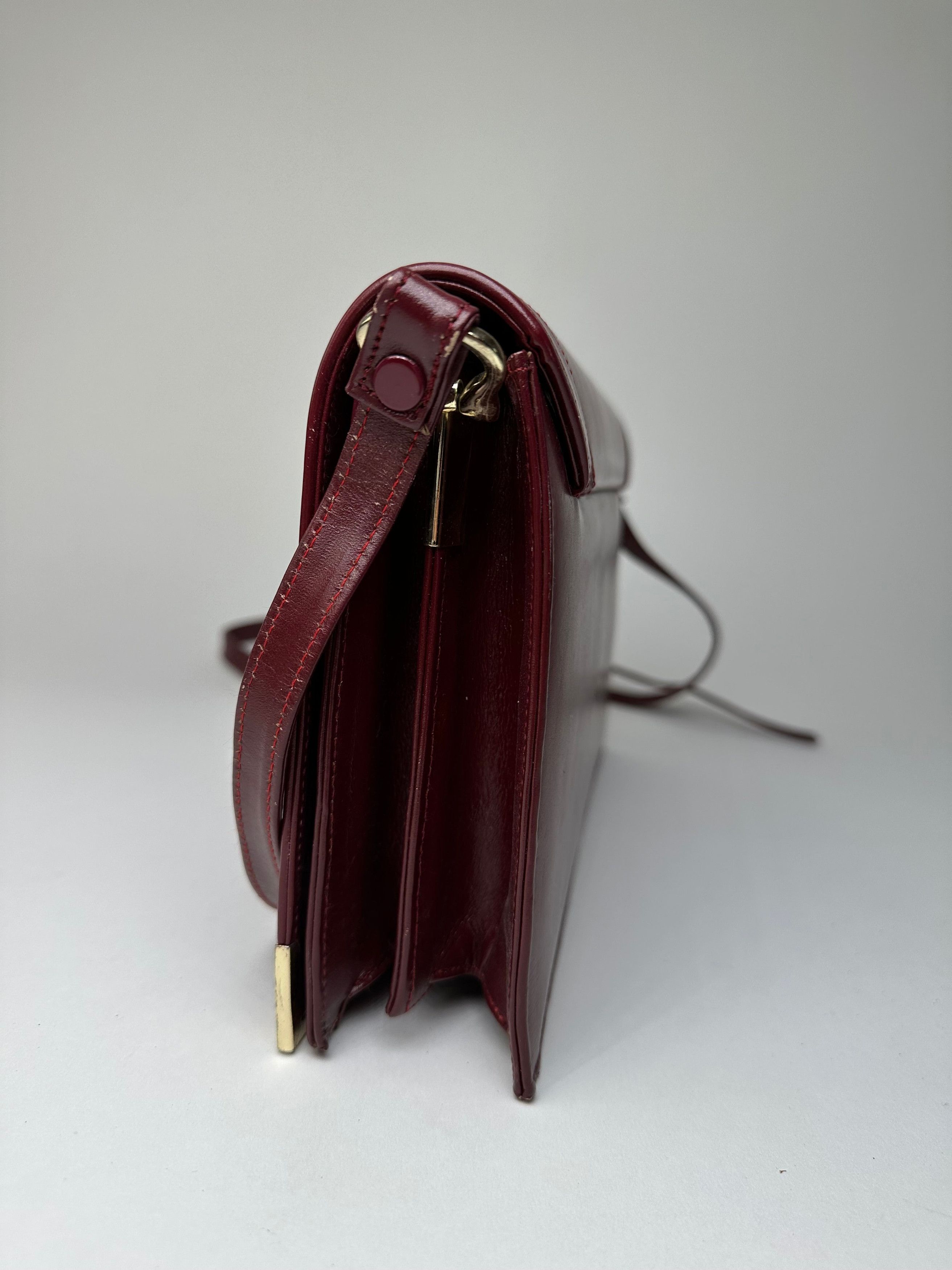 Cartier Vintage Must de Shoulder Bag Leather Bordeaux Size ONE SIZE - 10 Thumbnail