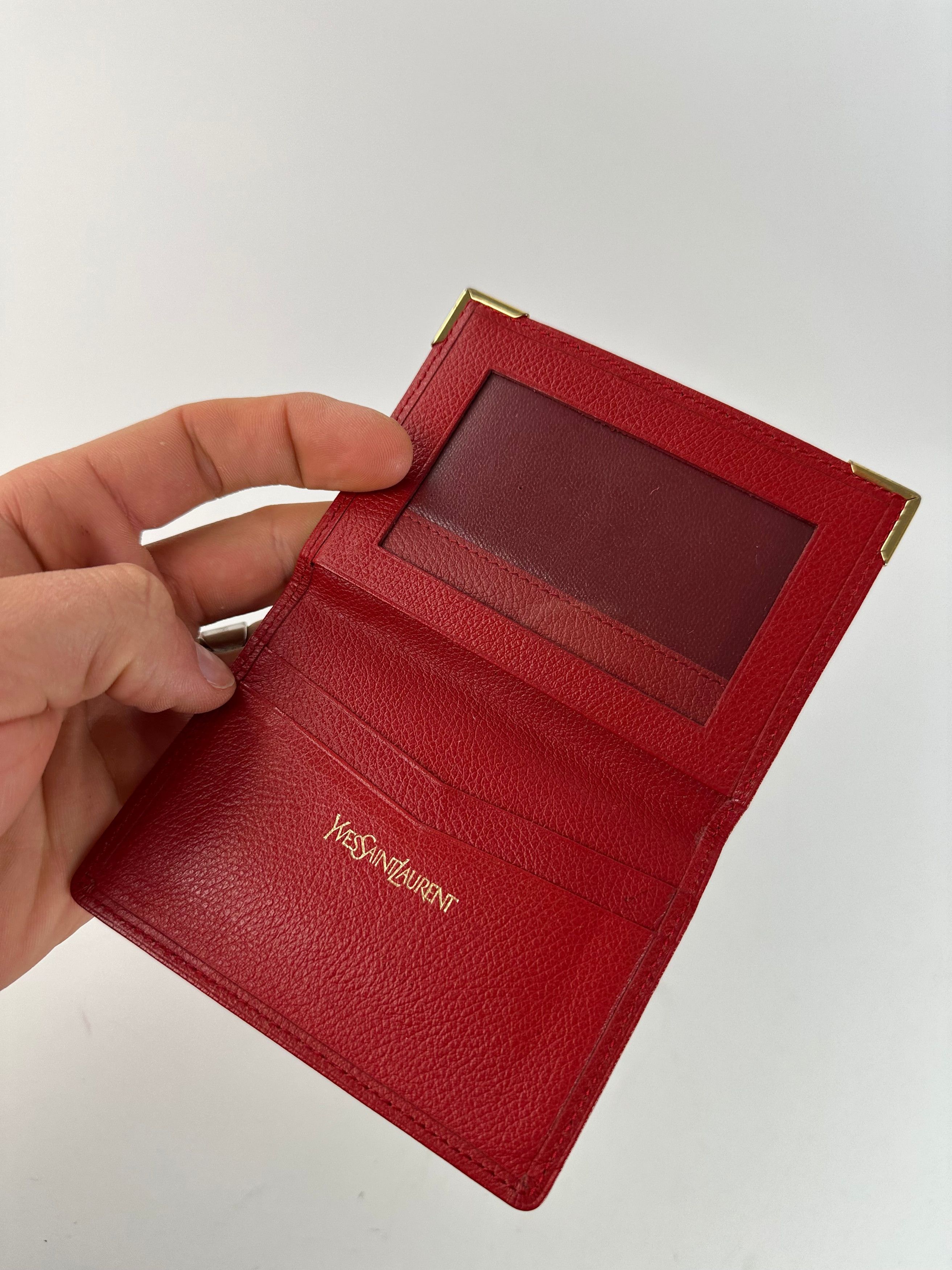 Yves Saint Laurent Vintage Bifold Cardholder Leather Red Size ONE SIZE - 4 Thumbnail
