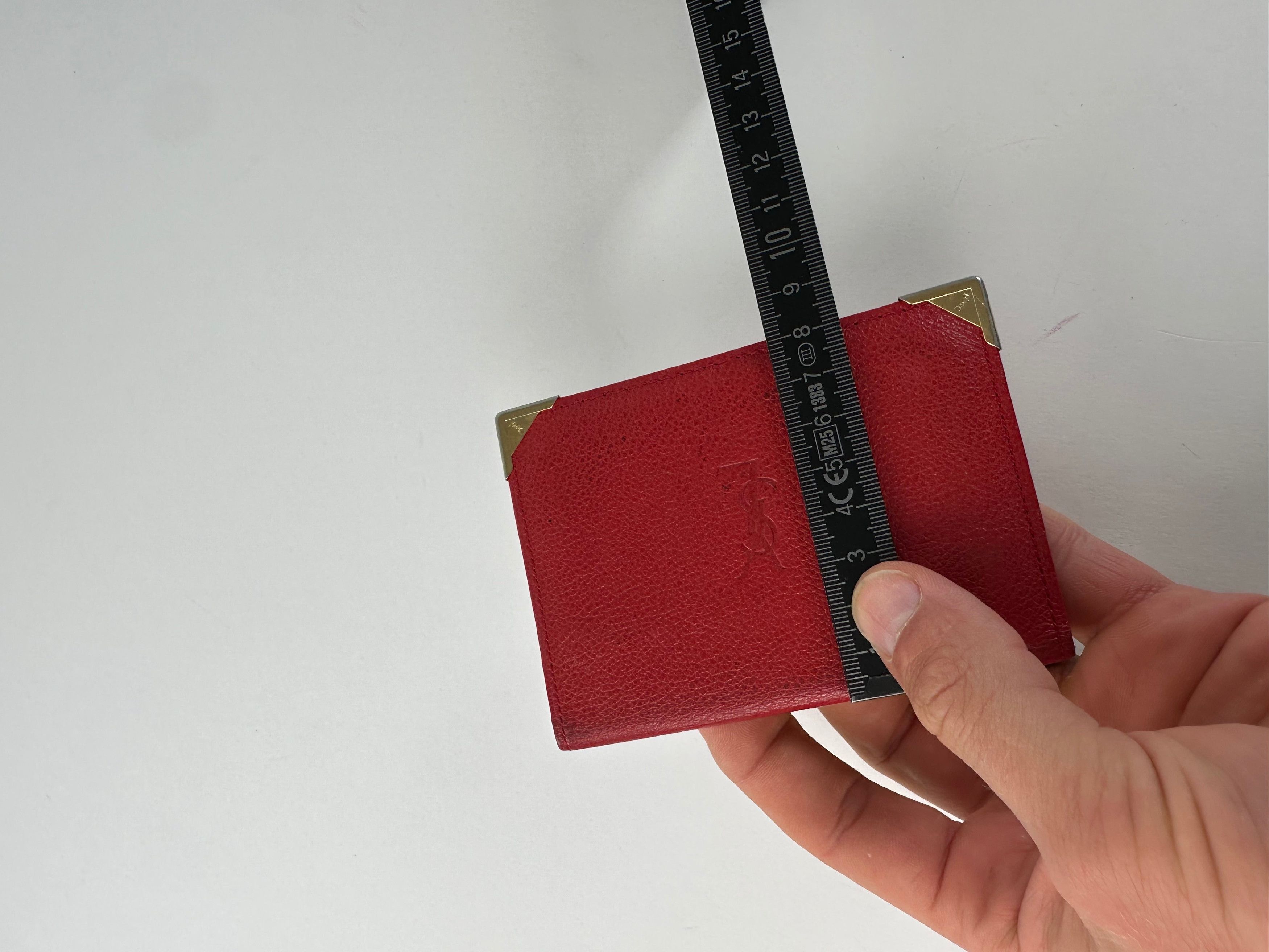 Yves Saint Laurent Vintage Bifold Cardholder Leather Red Size ONE SIZE - 7 Thumbnail