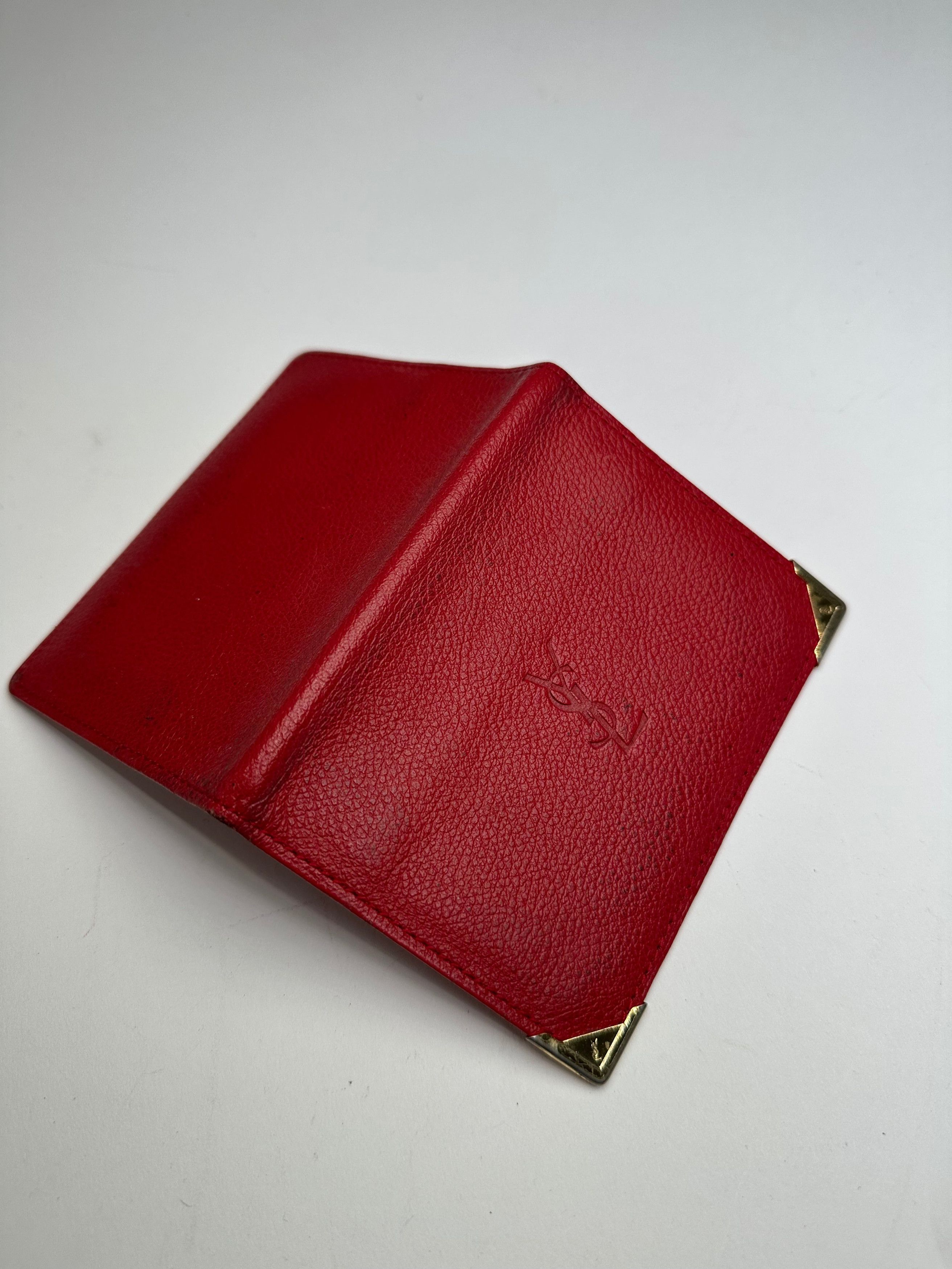 Yves Saint Laurent Vintage Bifold Cardholder Leather Red Size ONE SIZE - 3 Thumbnail