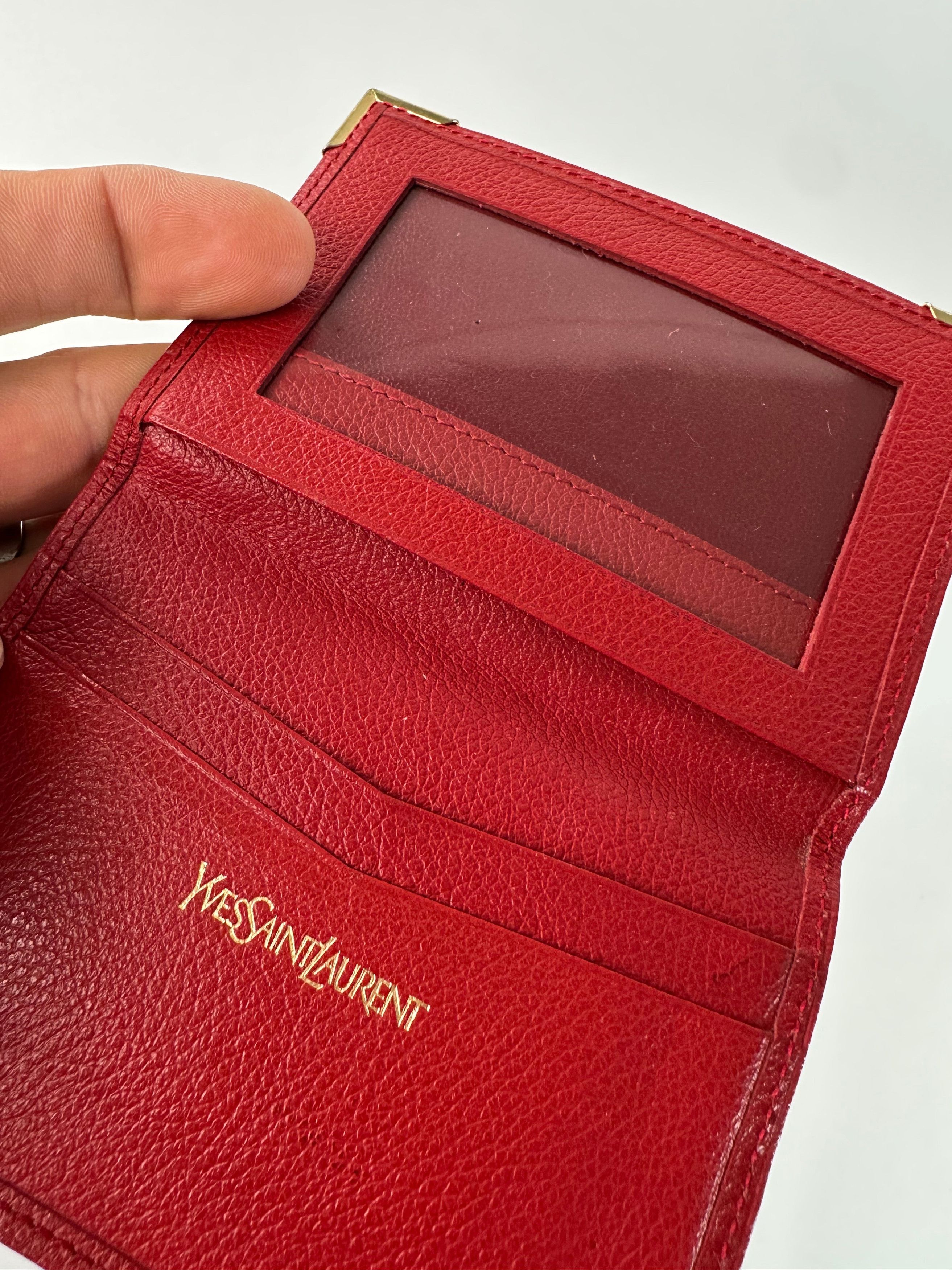 Yves Saint Laurent Vintage Bifold Cardholder Leather Red Size ONE SIZE - 5 Thumbnail