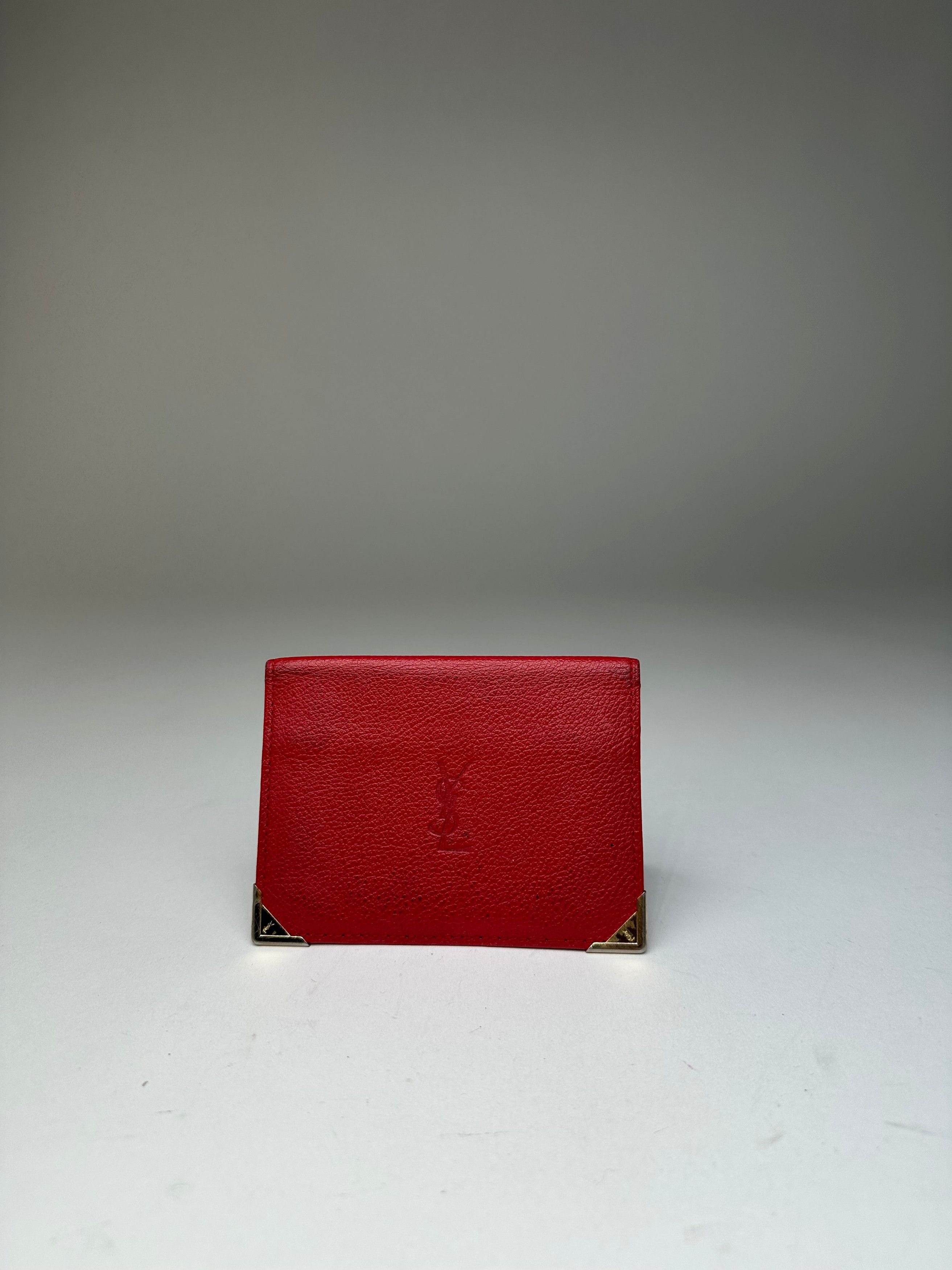 Yves Saint Laurent Vintage Bifold Cardholder Leather Red Size ONE SIZE - 8 Thumbnail
