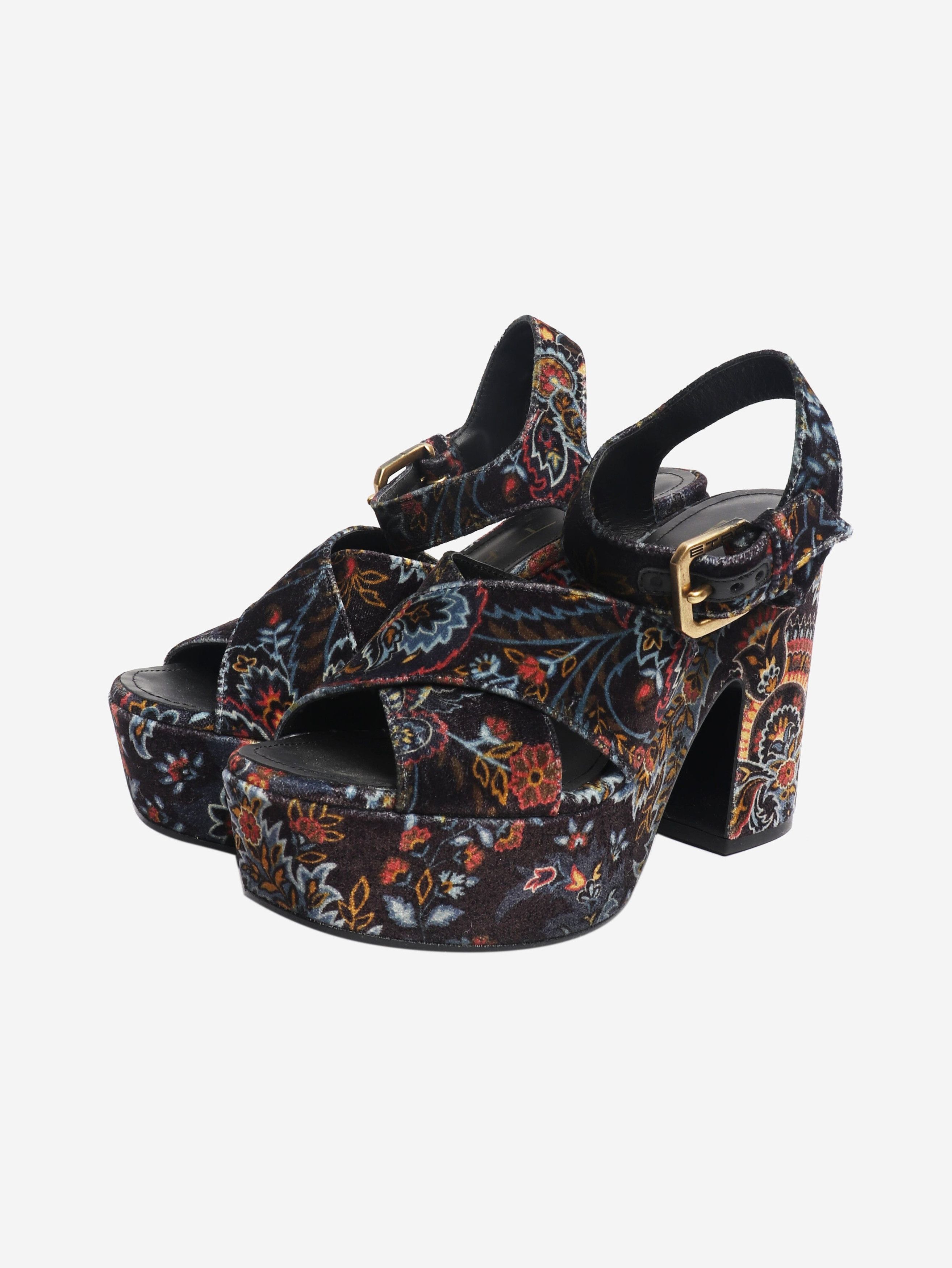 Etro Multicolour paisley platform sandals - EU 38 Size US 7.5 / IT 37.5 - 2 Thumbnail