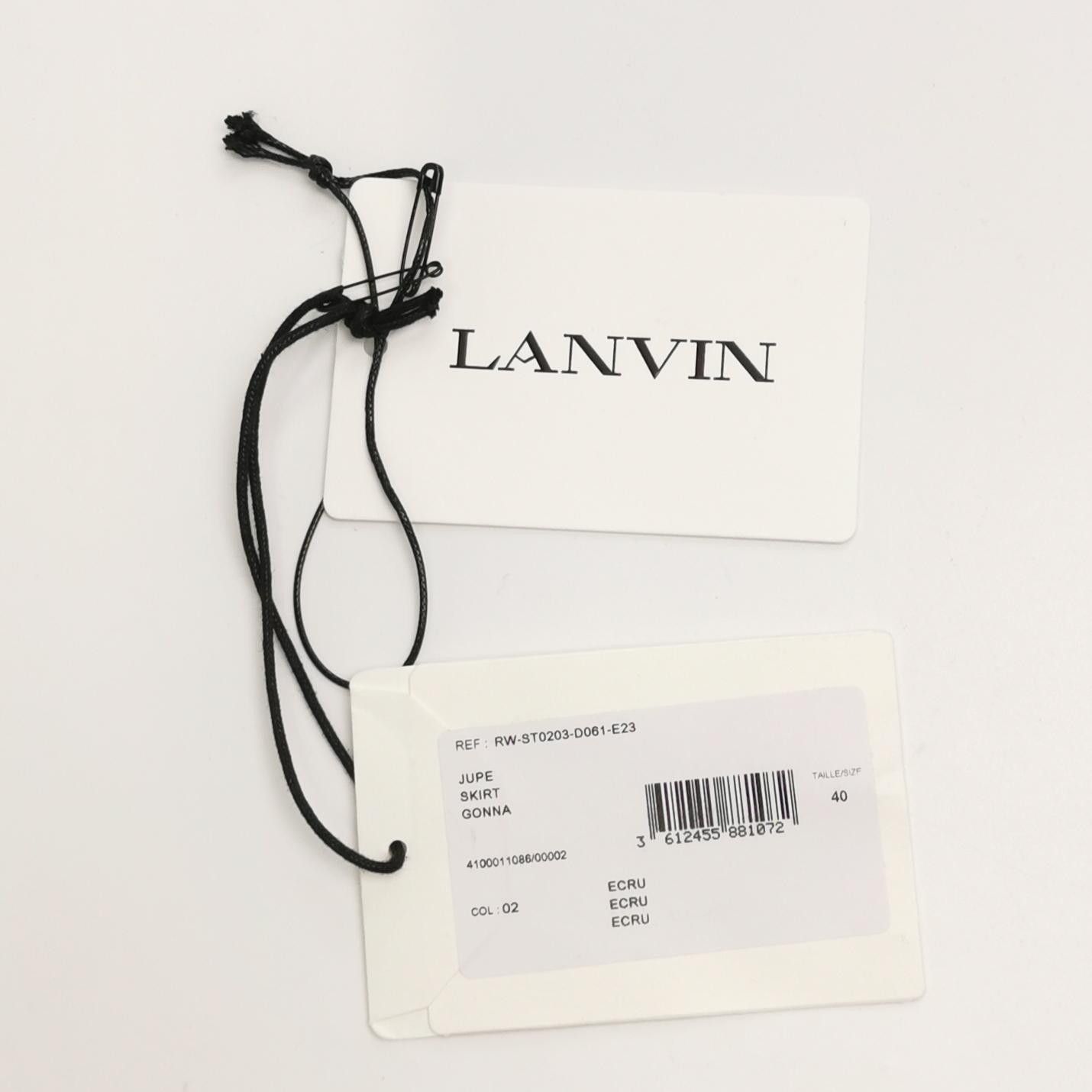 Lanvin Lanvin Embroidered Cotton Linen Skirt Size 40 Size 27" / US 4 / IT 40 - 4 Thumbnail