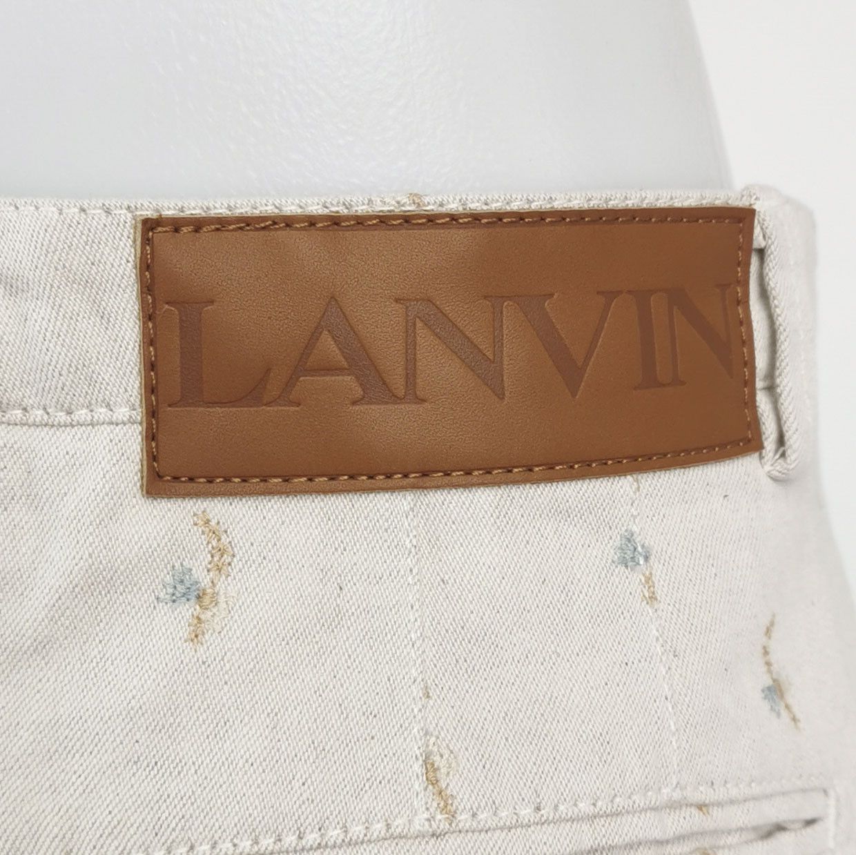 Lanvin Lanvin Embroidered Cotton Linen Skirt Size 40 Size 27" / US 4 / IT 40 - 3 Thumbnail