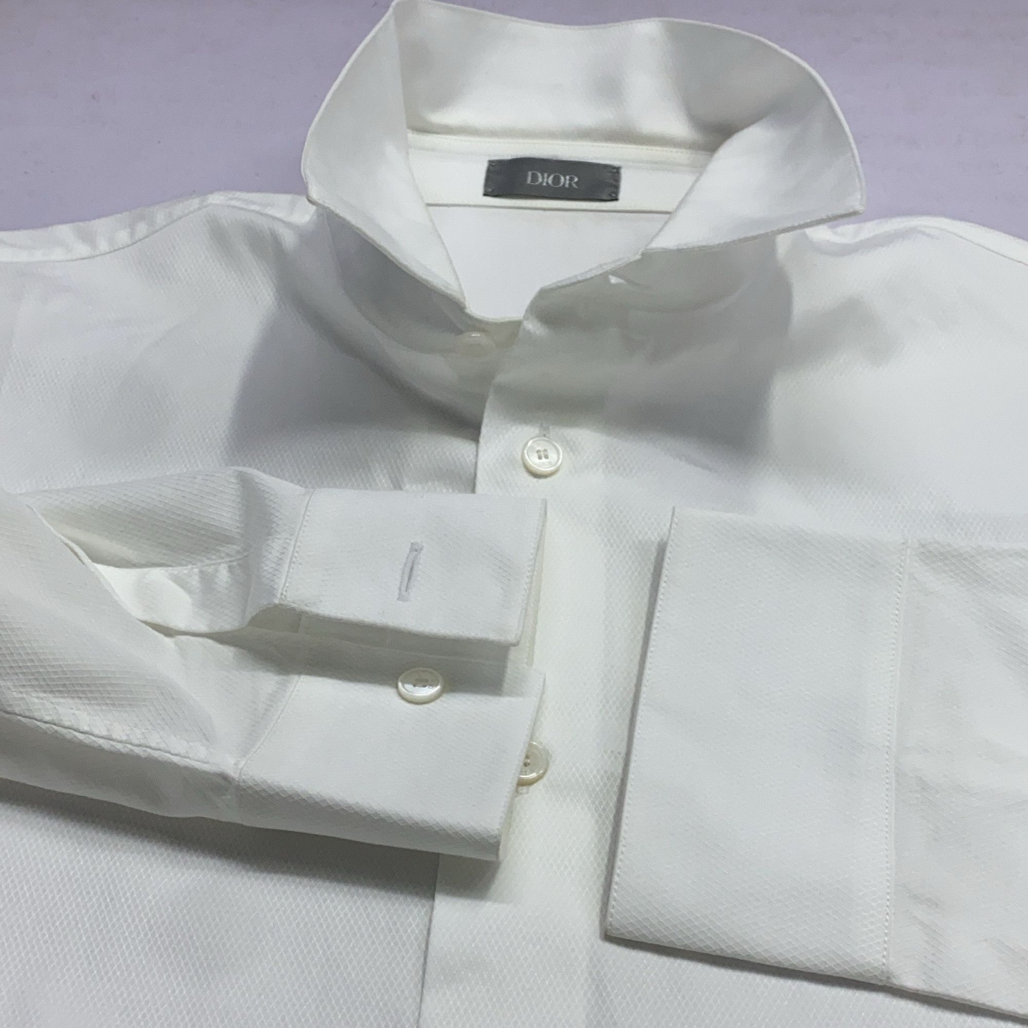 Dior Dior White Cotton Button Up Shirt Size 39 Size US M / EU 48-50 / 2 - 12 Thumbnail