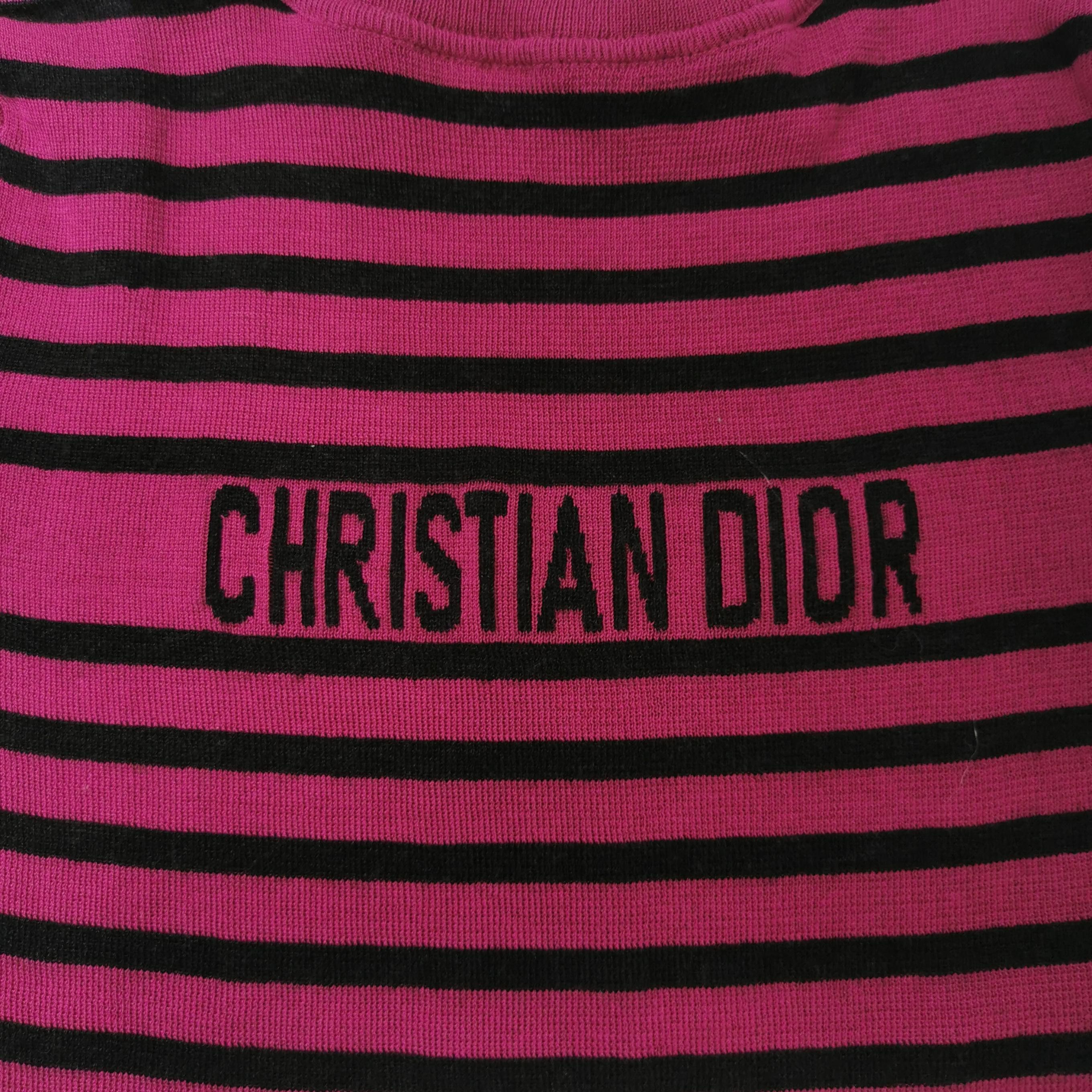 Christian Dior Monsieur Christian Dior Striped Logo Knit Sweater Size 36 Size XS / US 0-2 / IT 36-38 - 3 Thumbnail