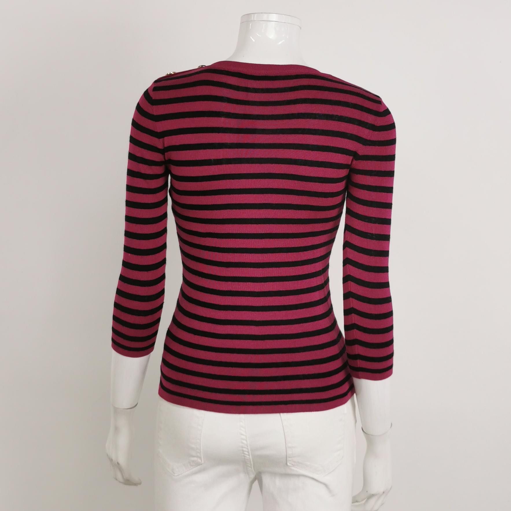 Christian Dior Monsieur Christian Dior Striped Logo Knit Sweater Size 36 Size XS / US 0-2 / IT 36-38 - 2 Thumbnail