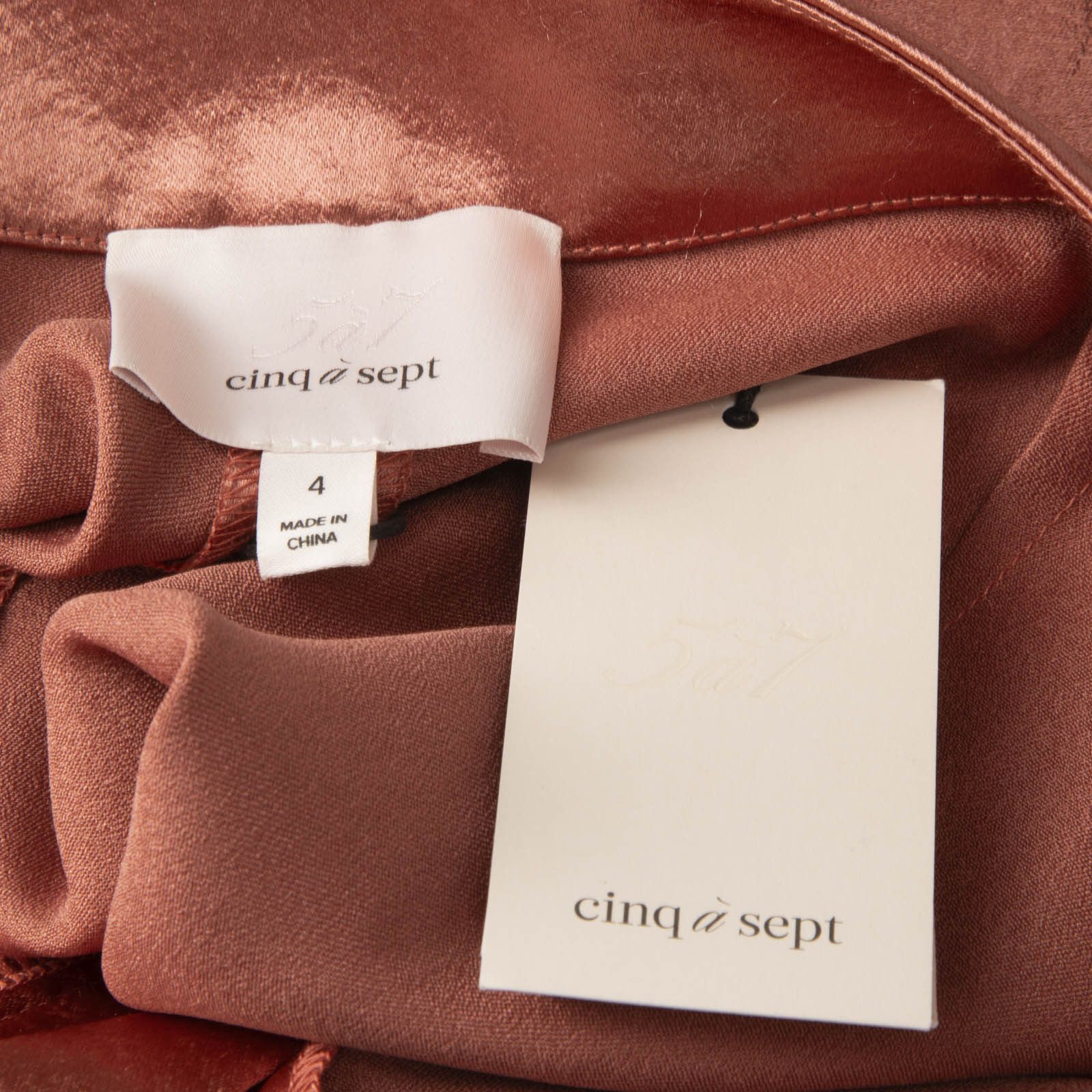 Cinq a Sept Copper Satin Straight Trousers Size 27" / US 4 / IT 40 - 5 Thumbnail