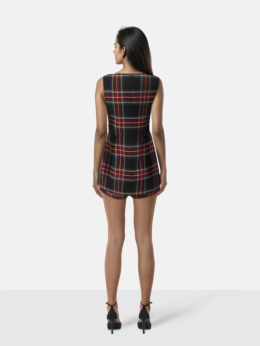 Maje Tartan Sleeveless Iris Playsuit Size 28" / US 6 / IT 42 - 2 Thumbnail