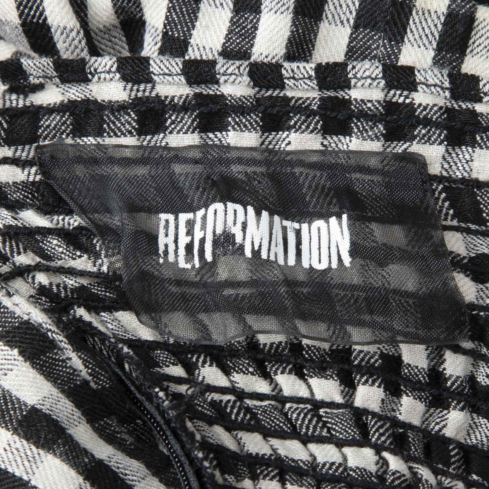 Reformation Black & White Gingham Jumpsuit Size 27" / US 4 / IT 40 - 4 Thumbnail