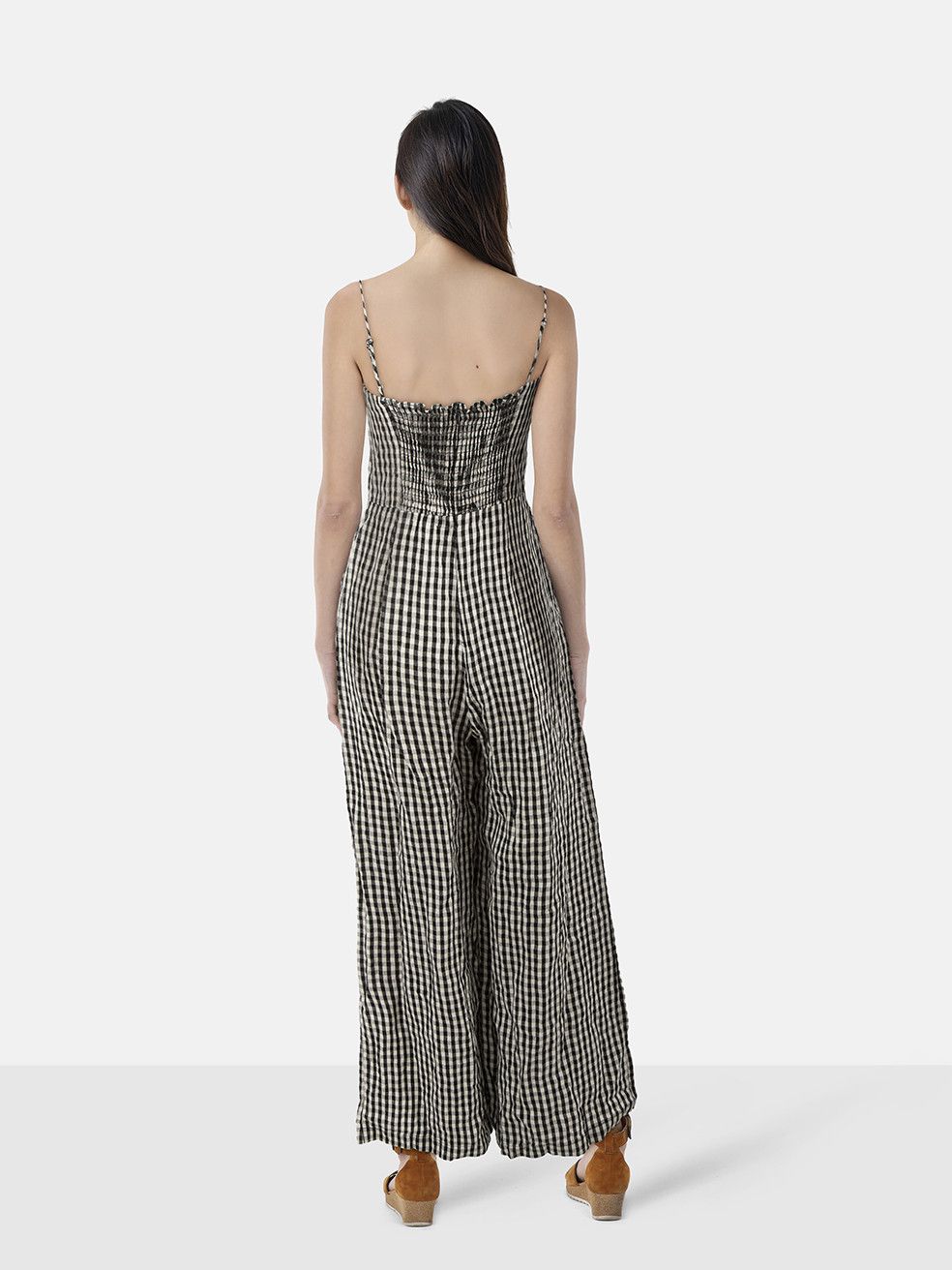Reformation Black & White Gingham Jumpsuit Size 27" / US 4 / IT 40 - 2 Thumbnail