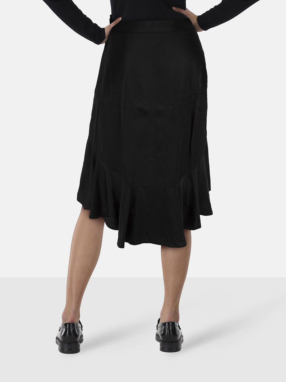 Sandro Black High Low Ruffle Skirt Size 28" / US 6 / IT 42 - 2 Thumbnail