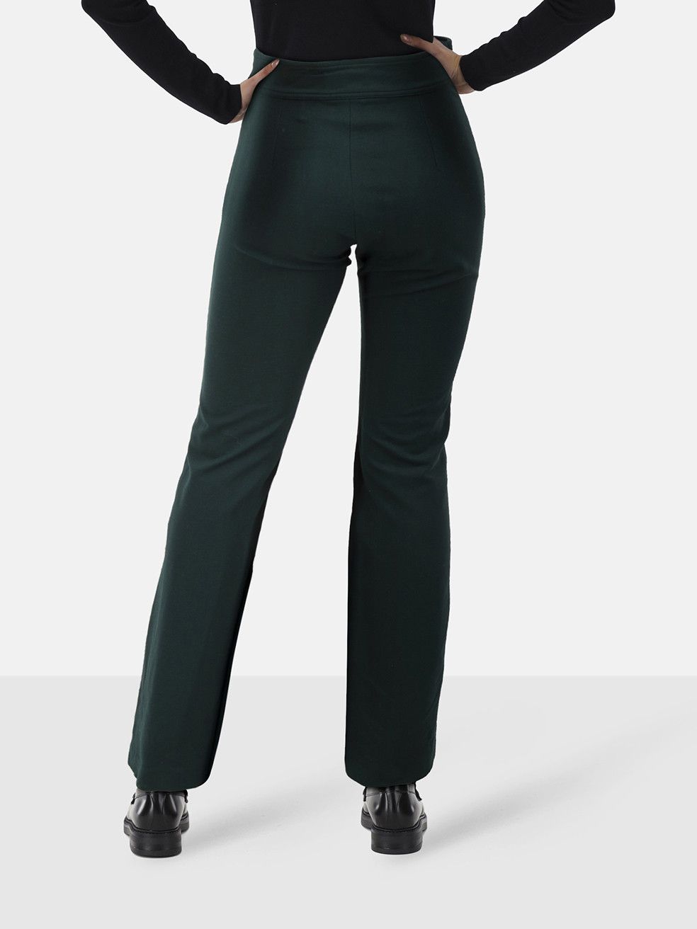 Sandro Green High Rise Flared Trousers Size 26" / US 2 / IT 38 - 2 Thumbnail