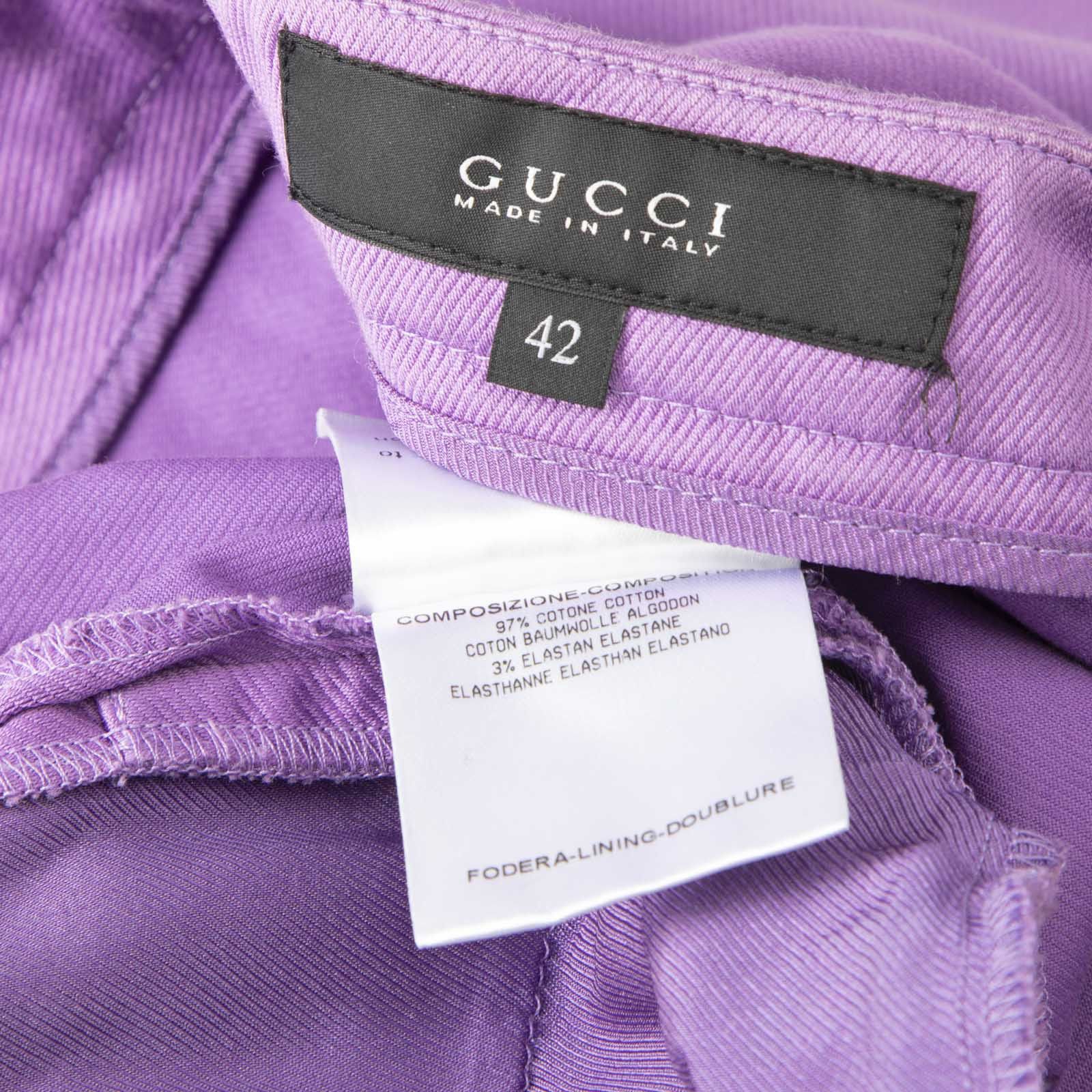 Gucci Purple Slim Cropped Trousers Size 28" / US 6 / IT 42 - 5 Thumbnail