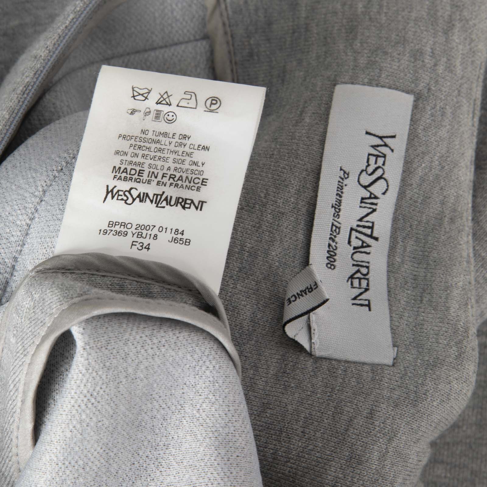 Saint Laurent Paris Grey Knee Length Flared Skirt Size 26" / US 2 / IT 38 - 8 Thumbnail