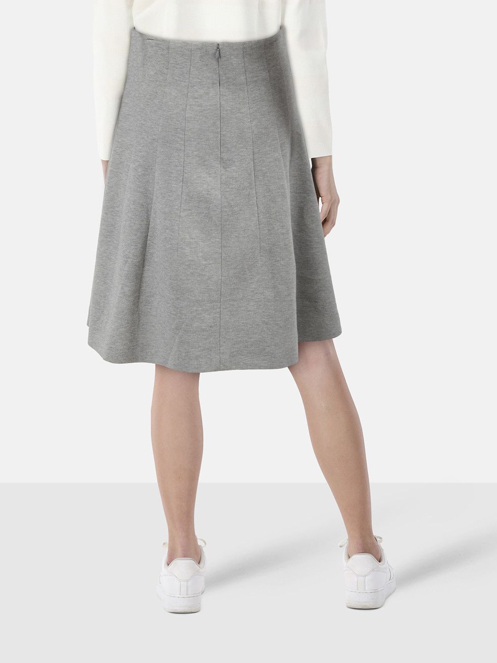 Saint Laurent Paris Grey Knee Length Flared Skirt Size 26" / US 2 / IT 38 - 2 Thumbnail