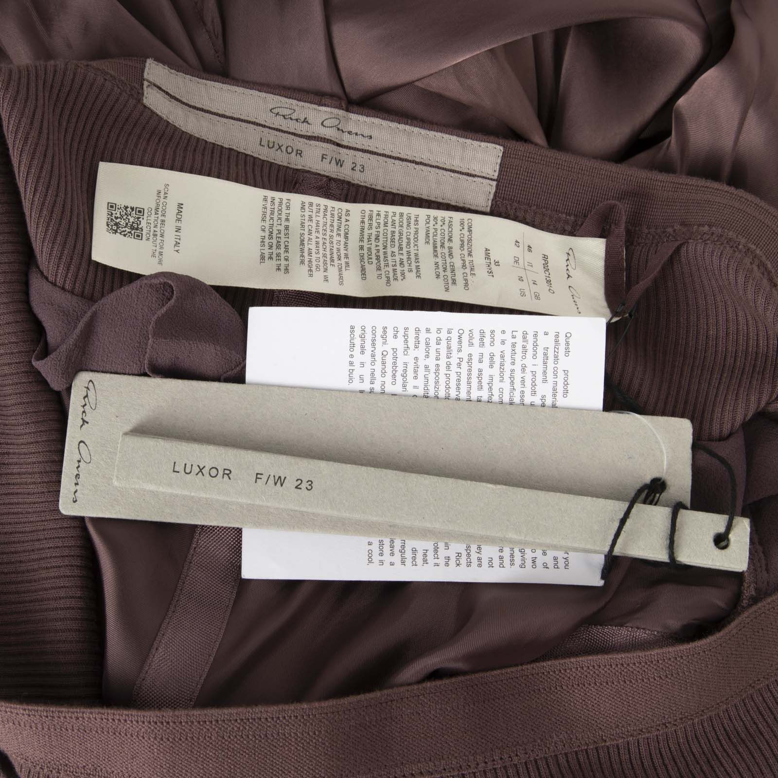 Rick Owens Amethyst Satin Bias Panelled Wide Trousers Size 32" / US 10 / IT 46 - 4 Thumbnail