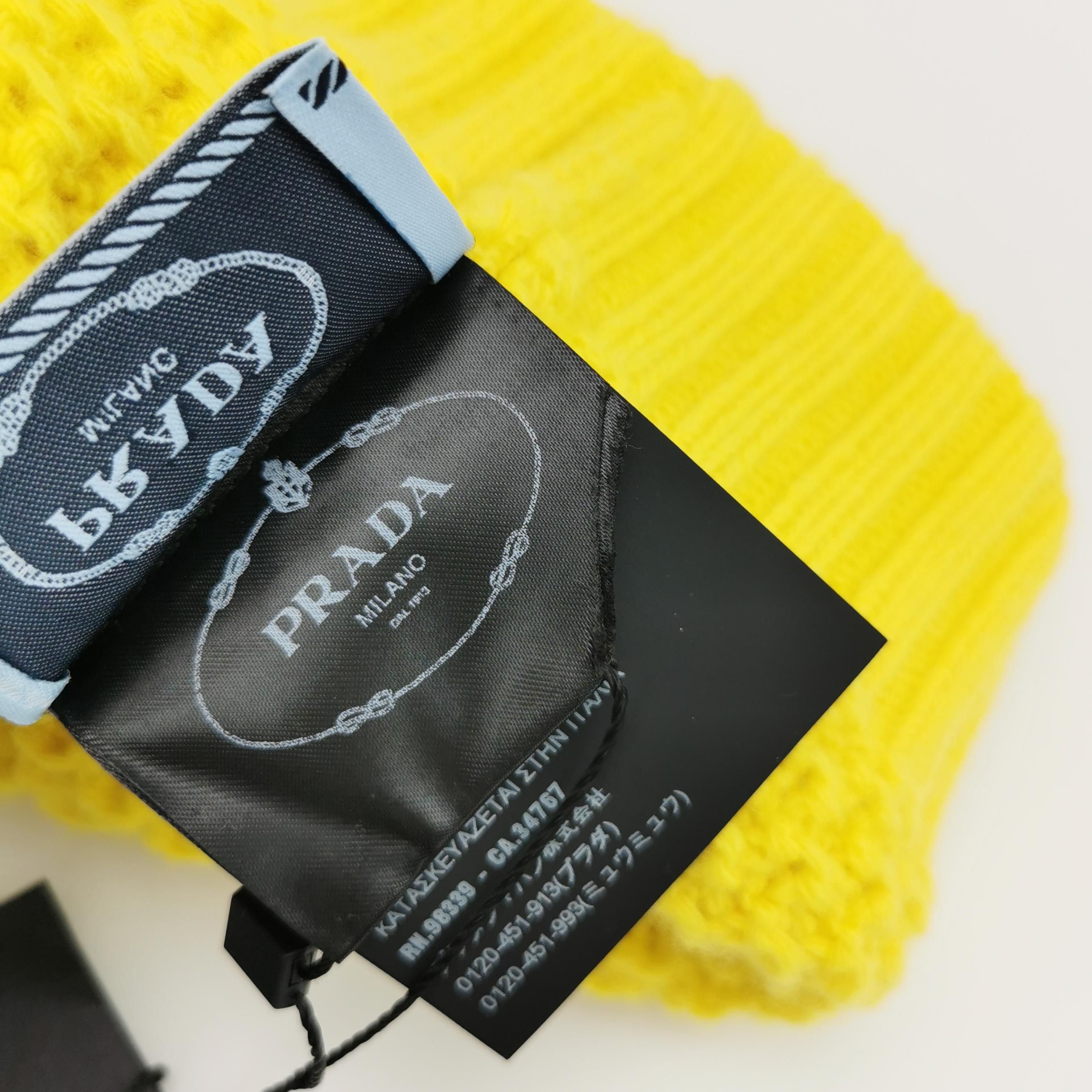 Prada Prada Yellow Knit Beanie ONE SIZE Size ONE SIZE - 6 Thumbnail