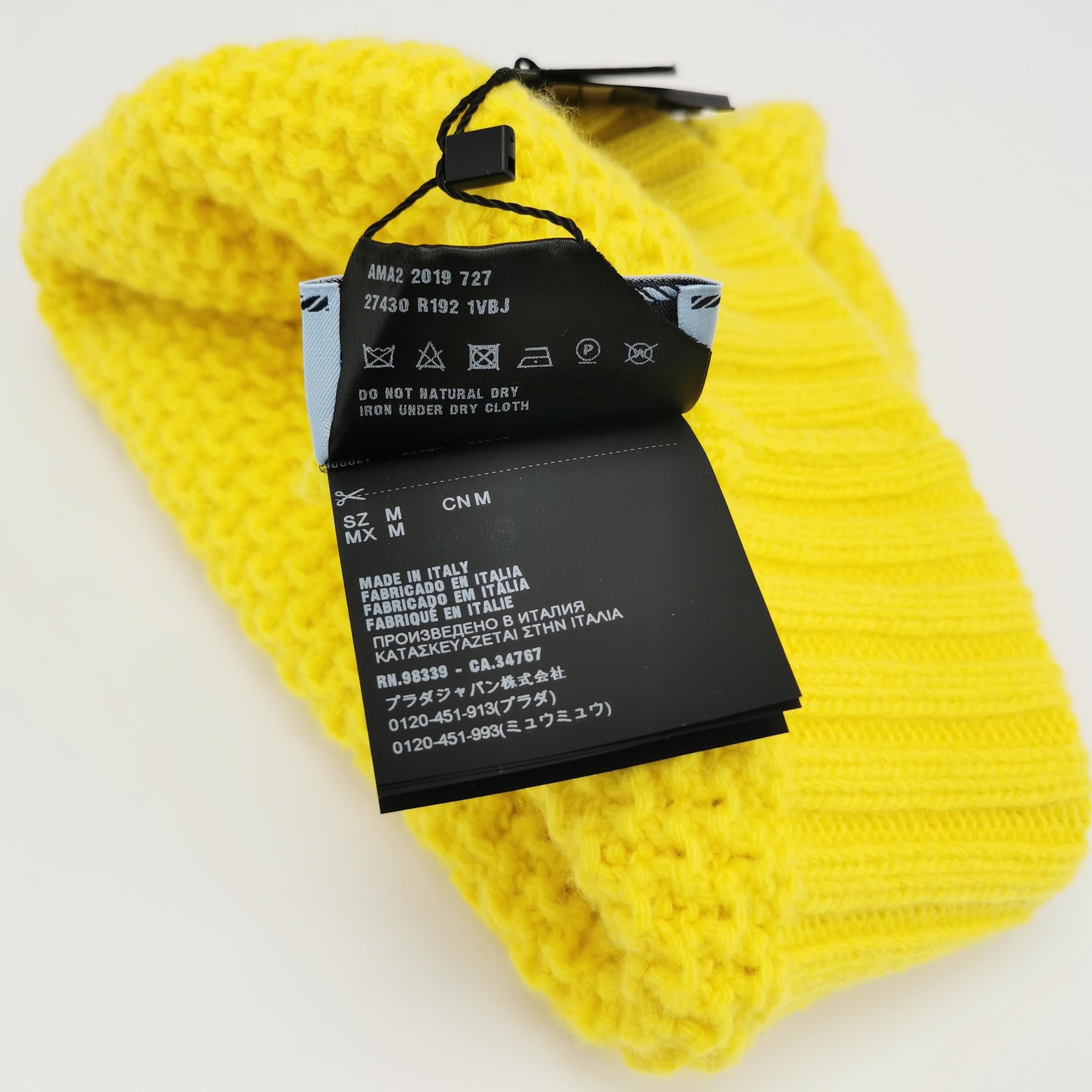 Prada Prada Yellow Knit Beanie ONE SIZE Size ONE SIZE - 5 Thumbnail