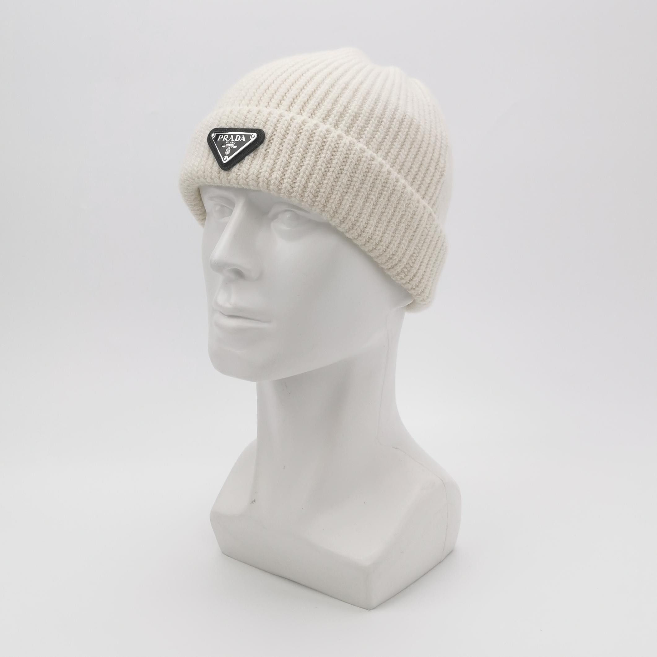 Prada Prada Triangle Logo Wool Cashmere Beanie Size L Size ONE SIZE - 2 Thumbnail