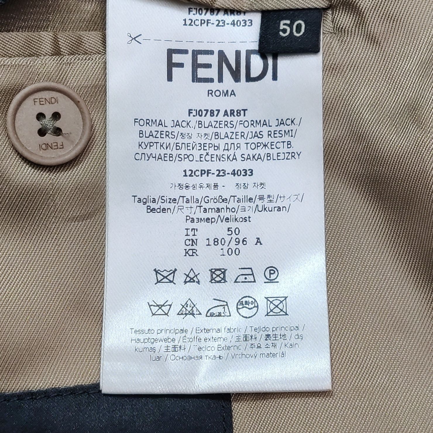 Fendi Fendi Wool Single Breasted Blazer Size 50R Size 50R - 7 Thumbnail