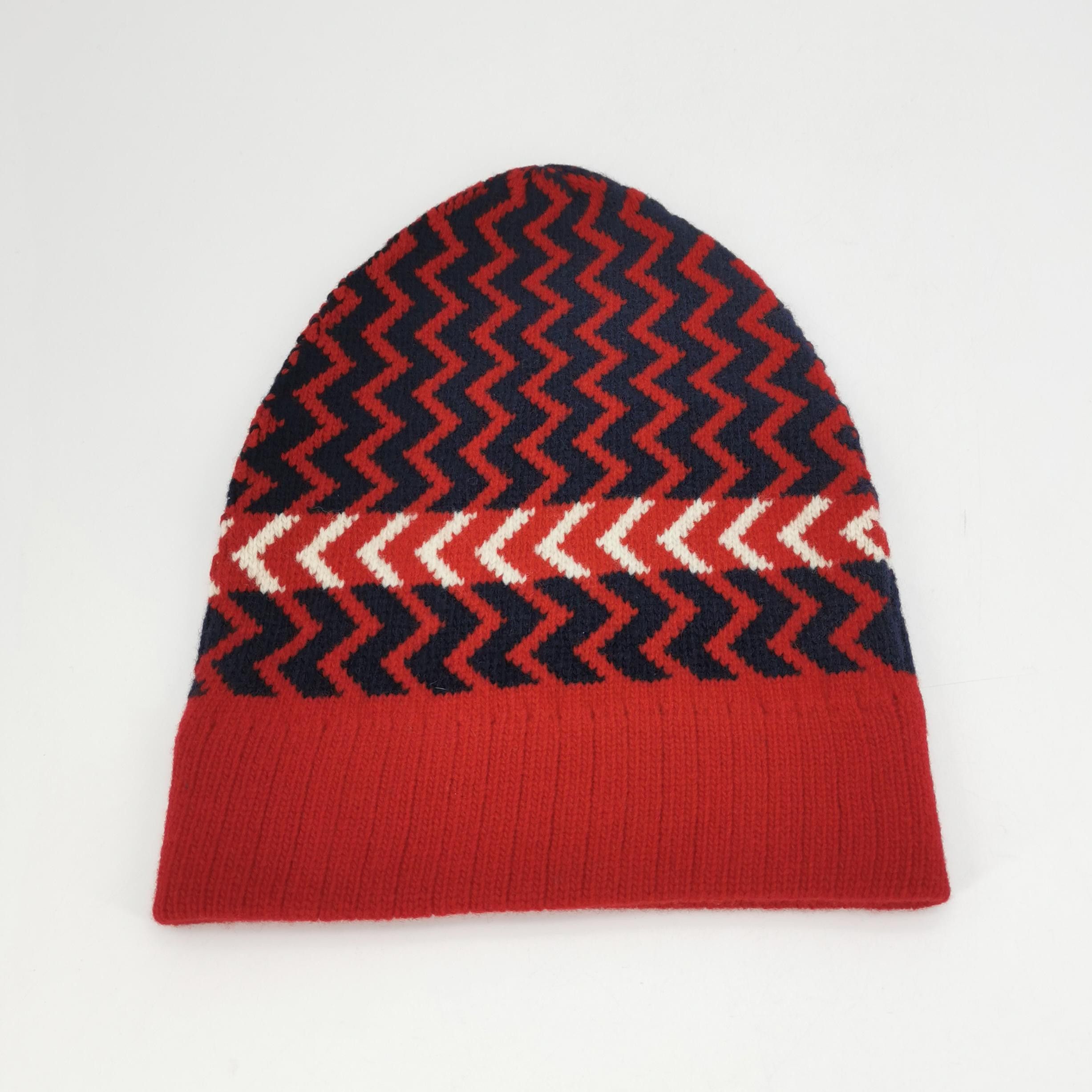 Gucci Gucci Zigzag Knit Wool Beanie ONE SIZE Size ONE SIZE - 2 Thumbnail