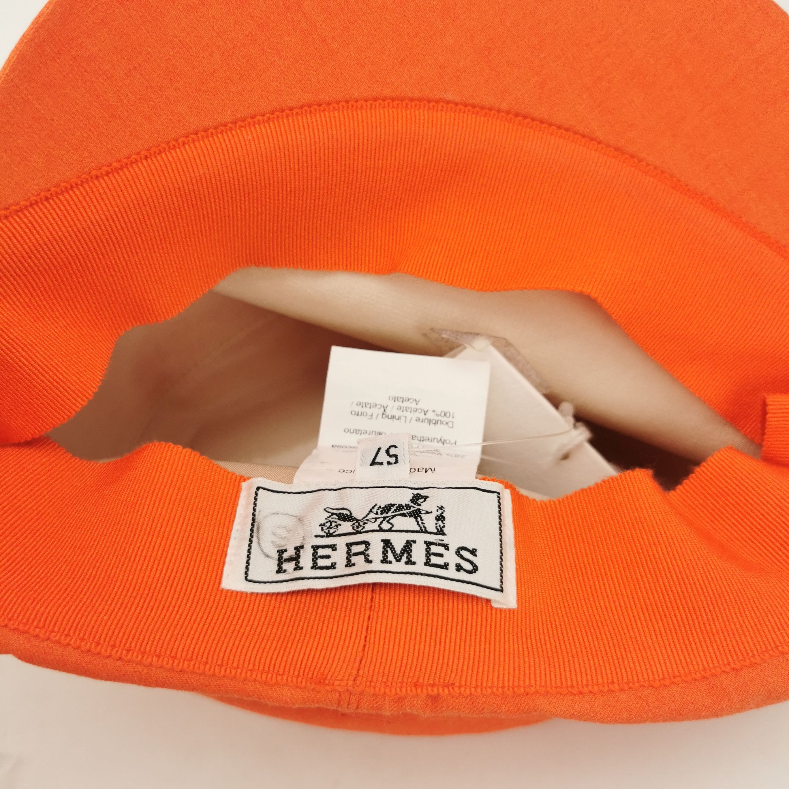 Hermes Hermès Orange Poppy Lily Serge Tec Hat 57 Size ONE SIZE - 5 Thumbnail
