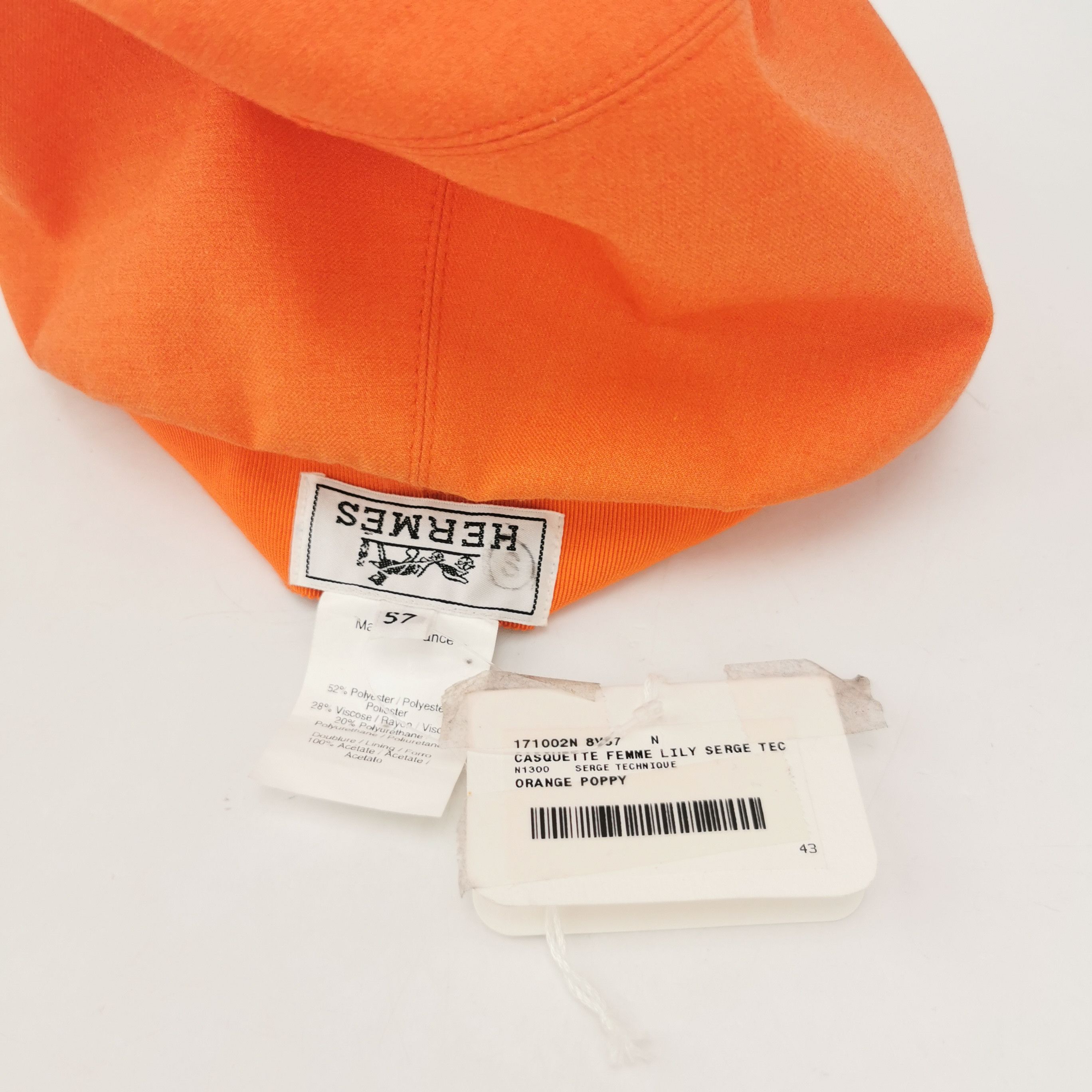 Hermes Hermès Orange Poppy Lily Serge Tec Hat 57 Size ONE SIZE - 6 Thumbnail