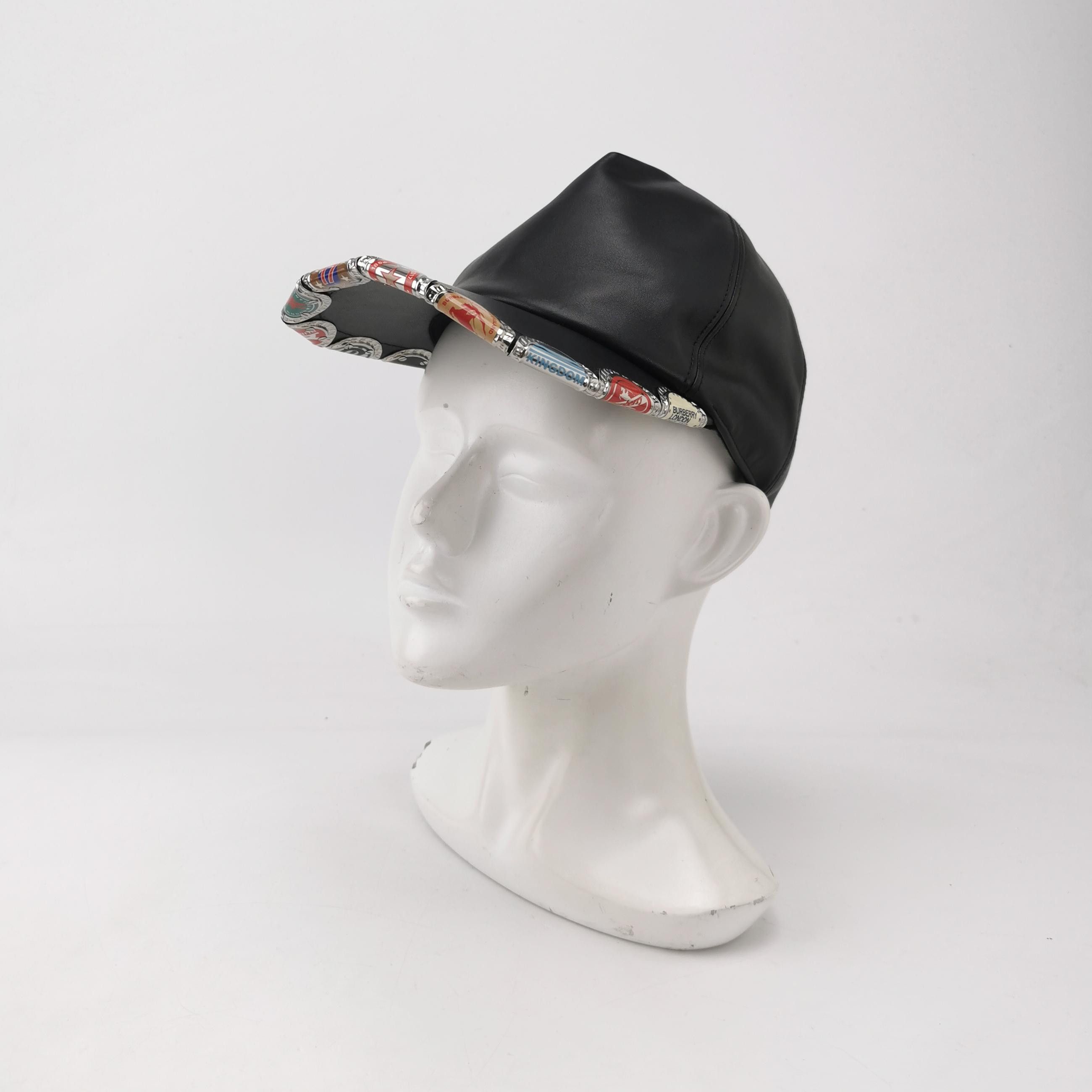 Burberry Burberry Bottle Cap Print Leather Baseball Cap ONE SIZE Size ONE SIZE - 2 Thumbnail