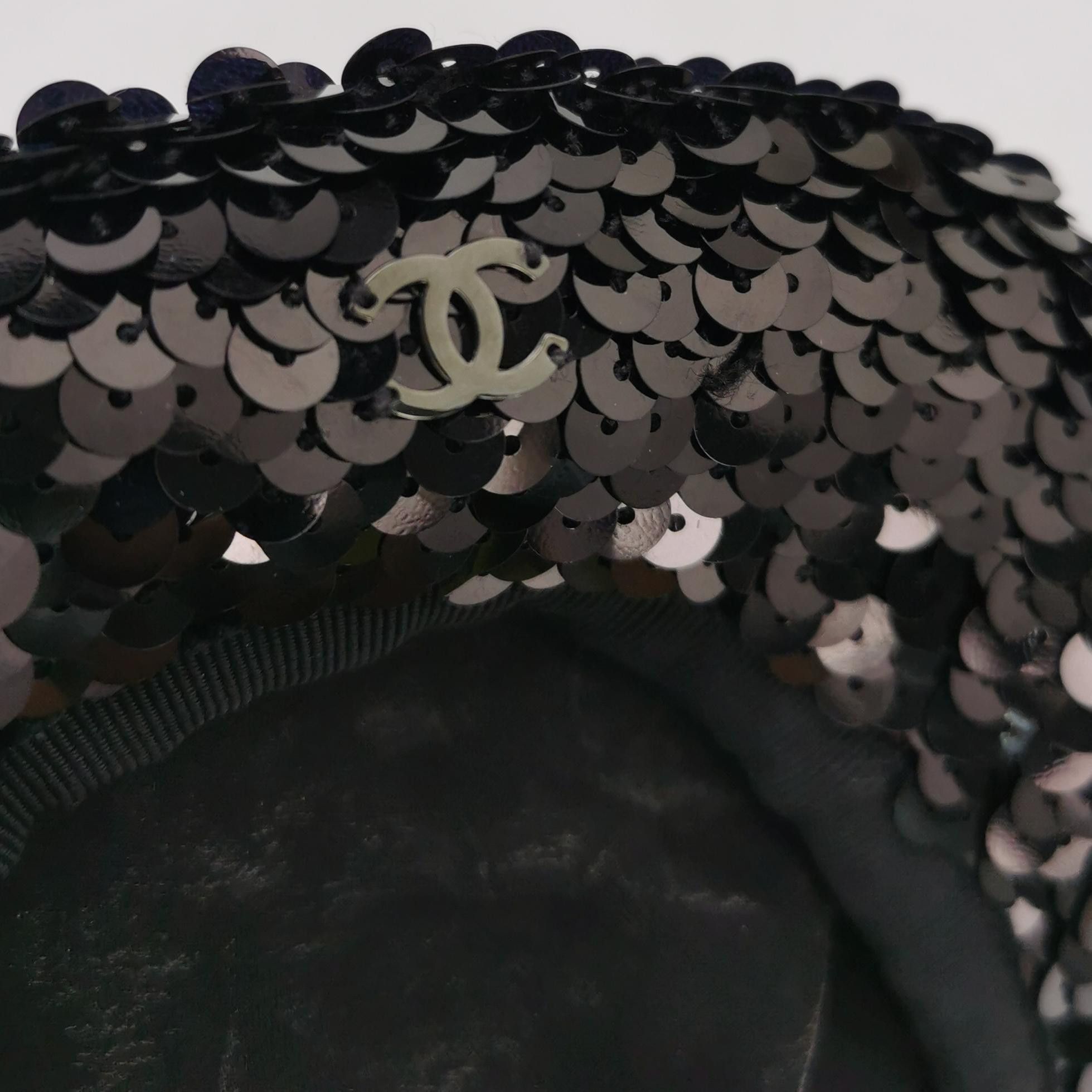 Chanel Chanel Sequin CC Logo Beret Size M Size ONE SIZE - 4 Thumbnail