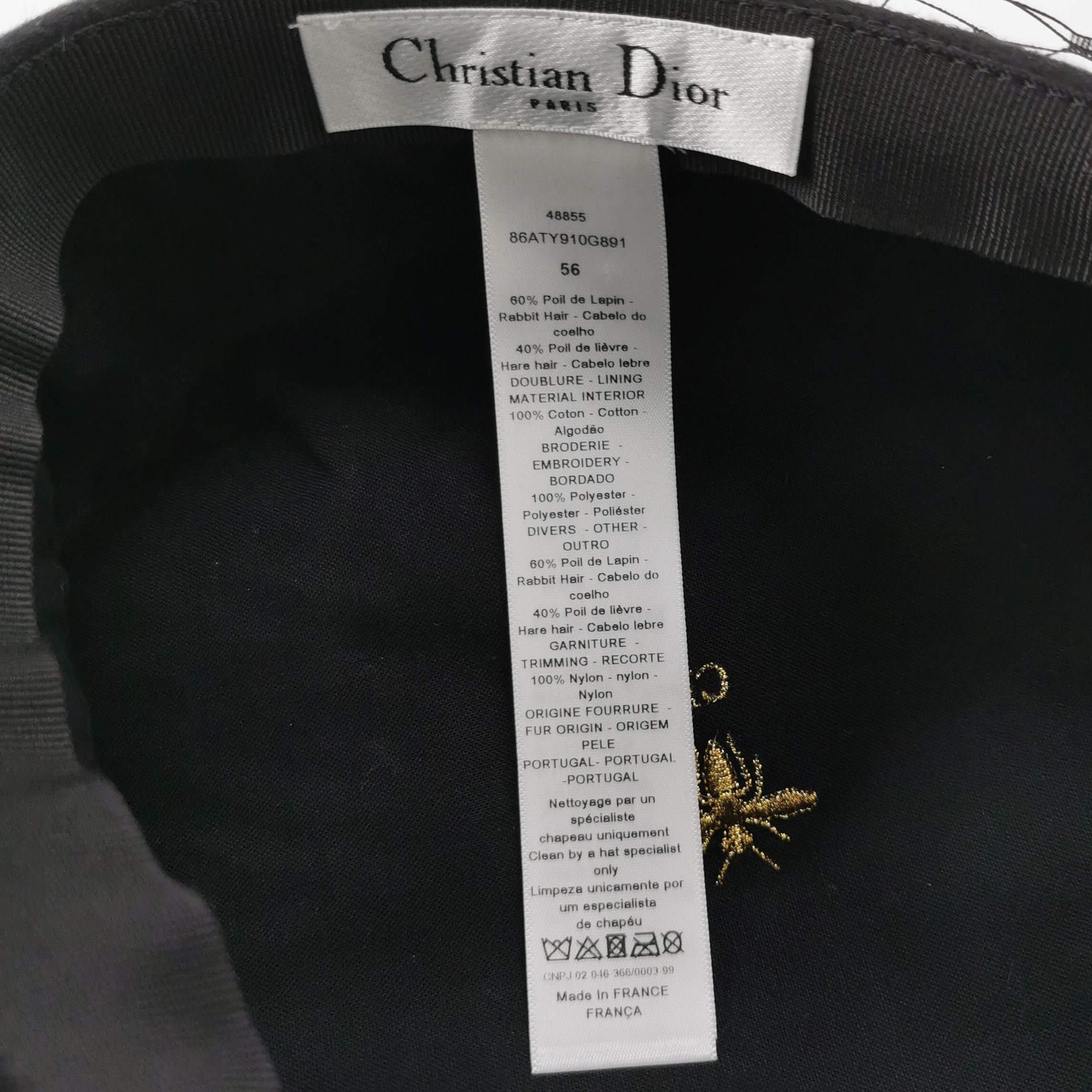 Dior Dior Veiled Rabbit Hair Beret ONE SIZE Size ONE SIZE - 5 Thumbnail