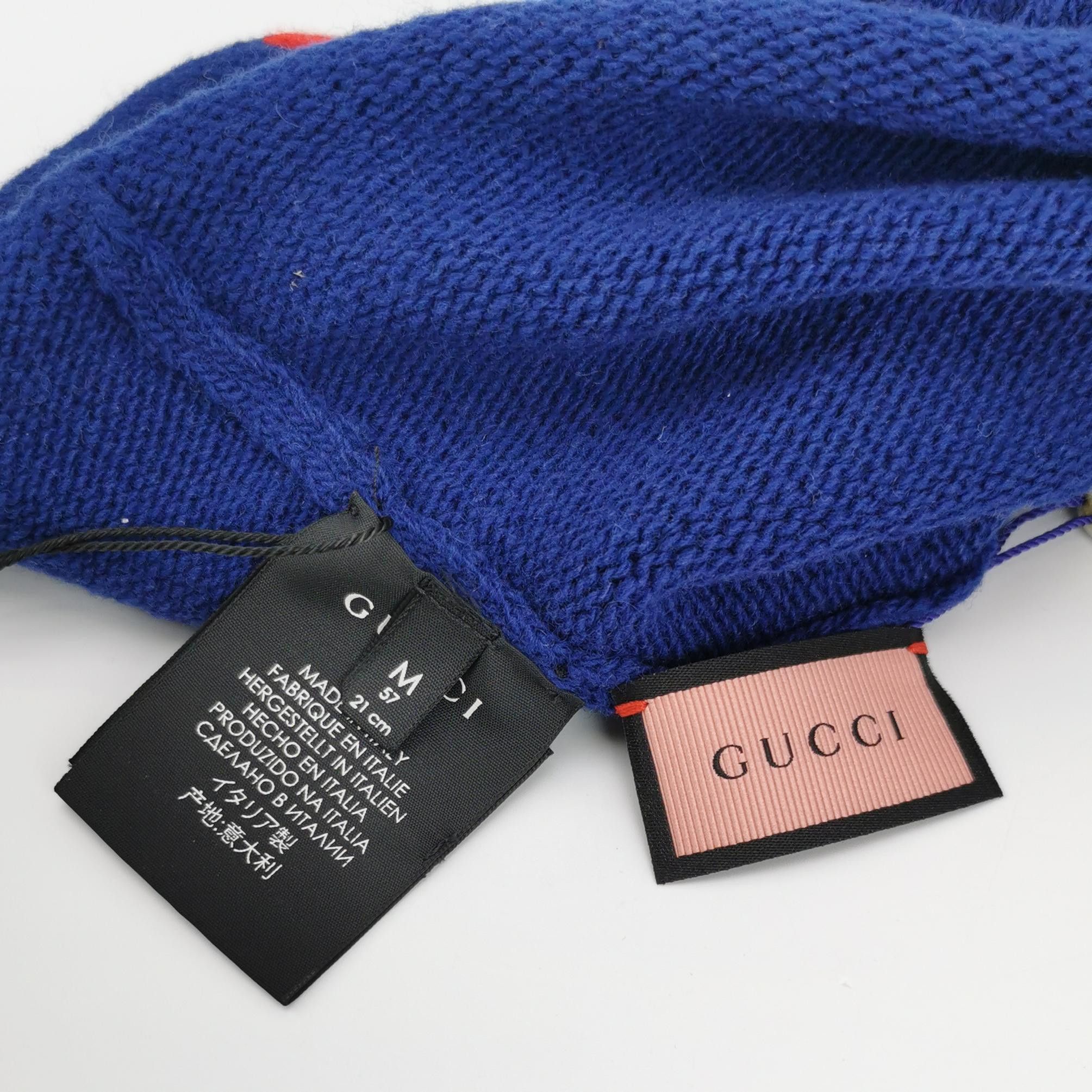 Gucci Gucci GG Logo Knit Beanie Blue Size ONE SIZE - 4 Thumbnail