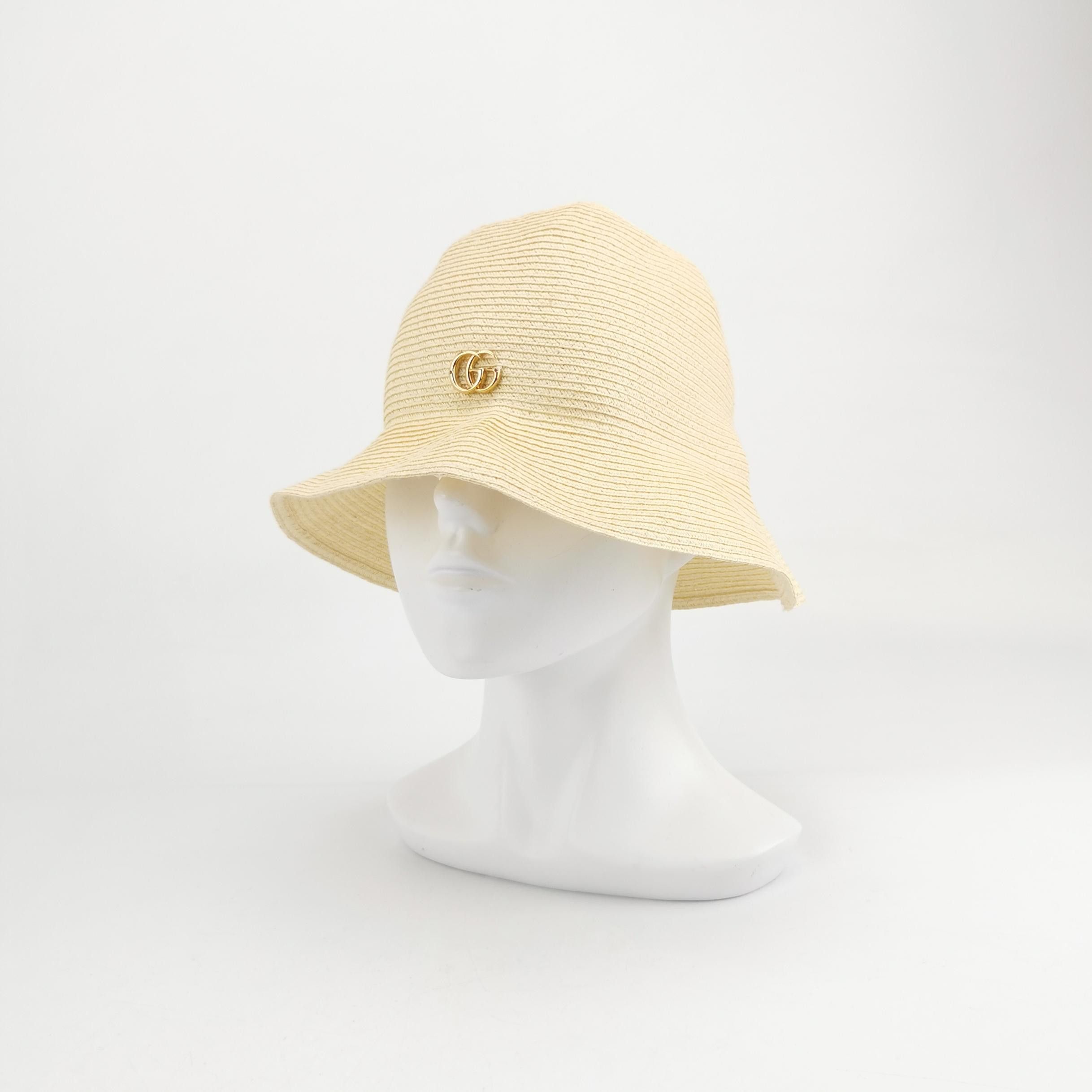Gucci Gucci Double G Straw Bucket Hat Size S Size ONE SIZE - 2 Thumbnail