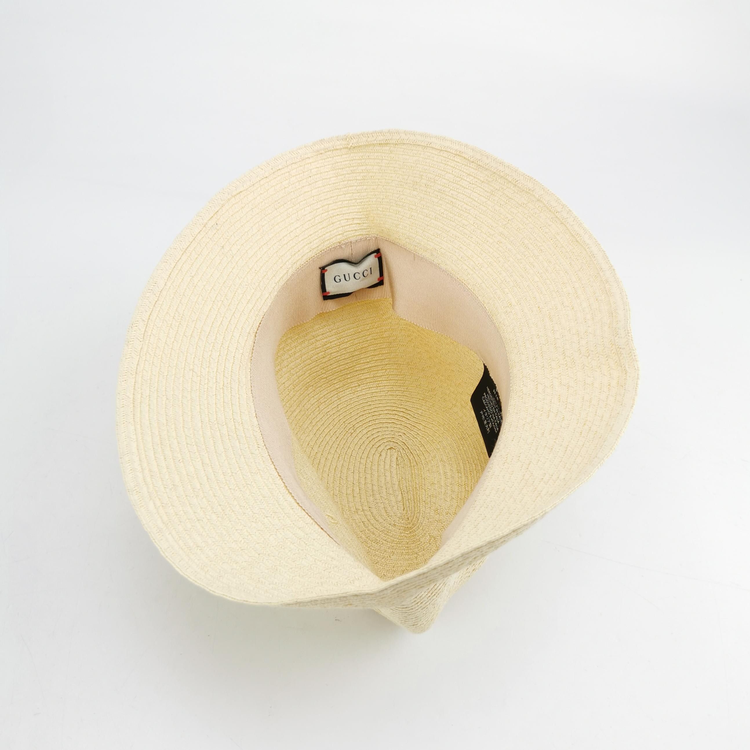 Gucci Gucci Double G Straw Bucket Hat Size S Size ONE SIZE - 4 Thumbnail