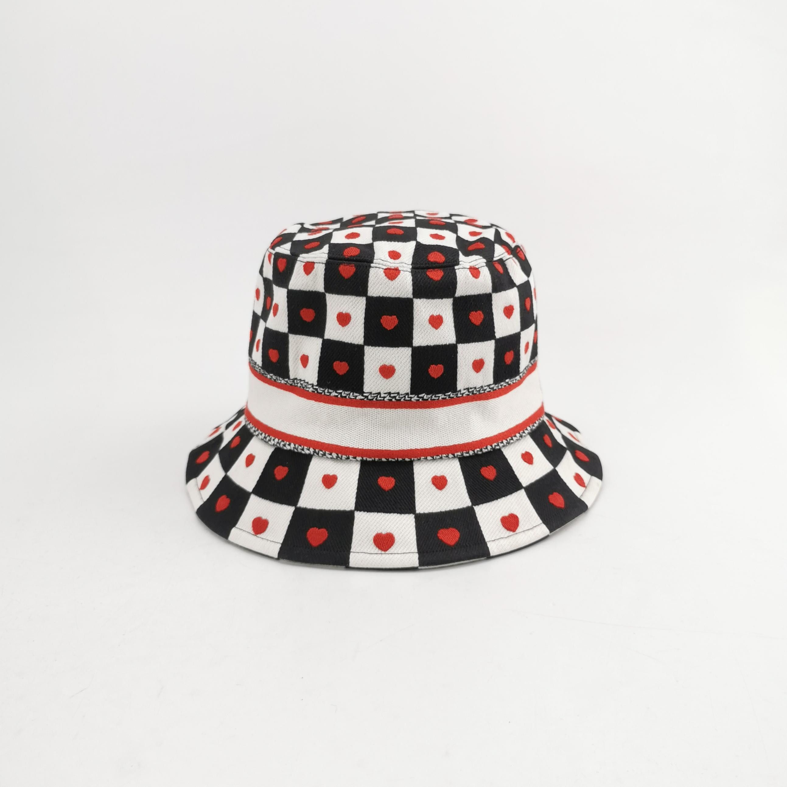 Dior Dior Heart Check Canvas Bucket Hat 57 Size ONE SIZE - 3 Thumbnail