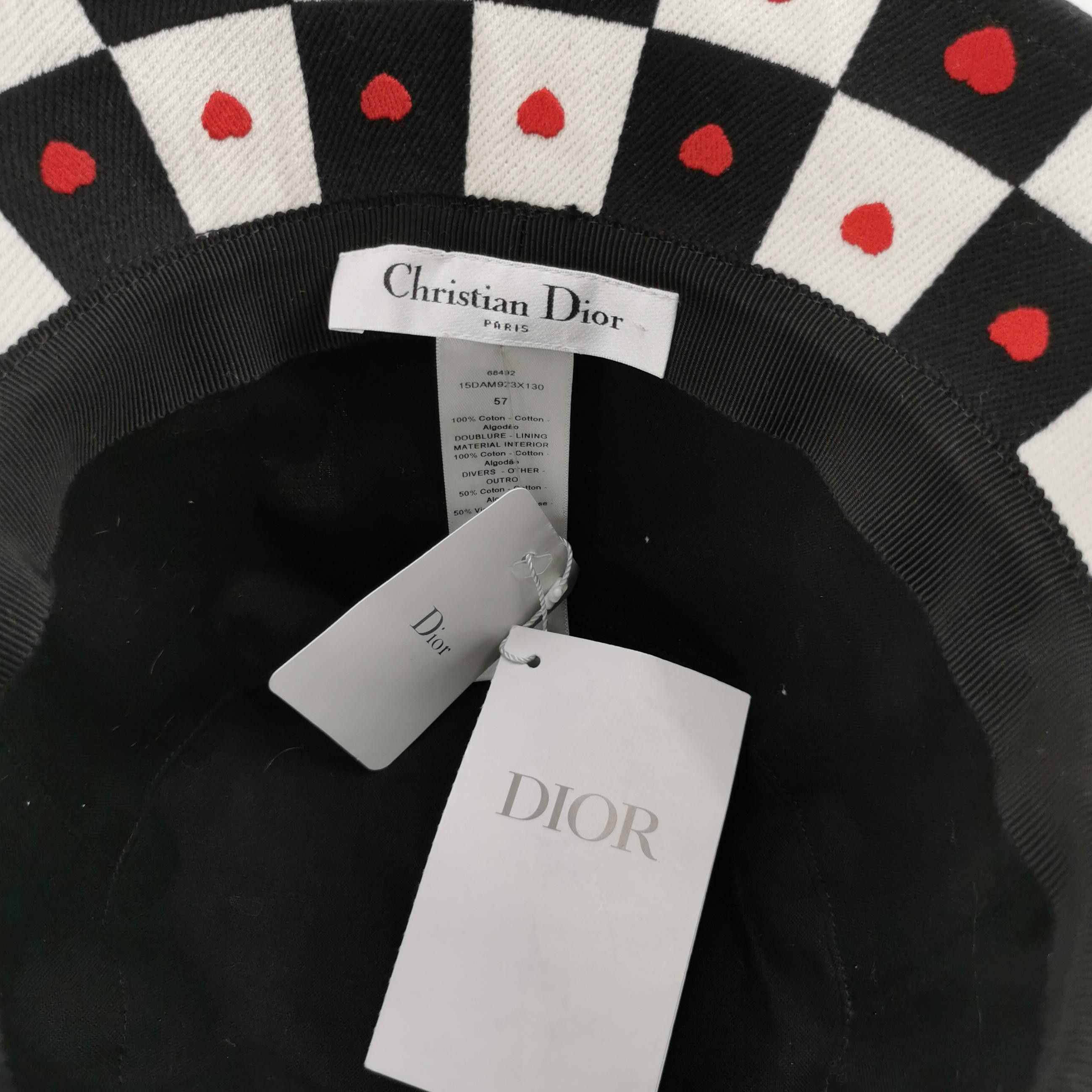 Dior Dior Heart Check Canvas Bucket Hat 57 Size ONE SIZE - 5 Thumbnail