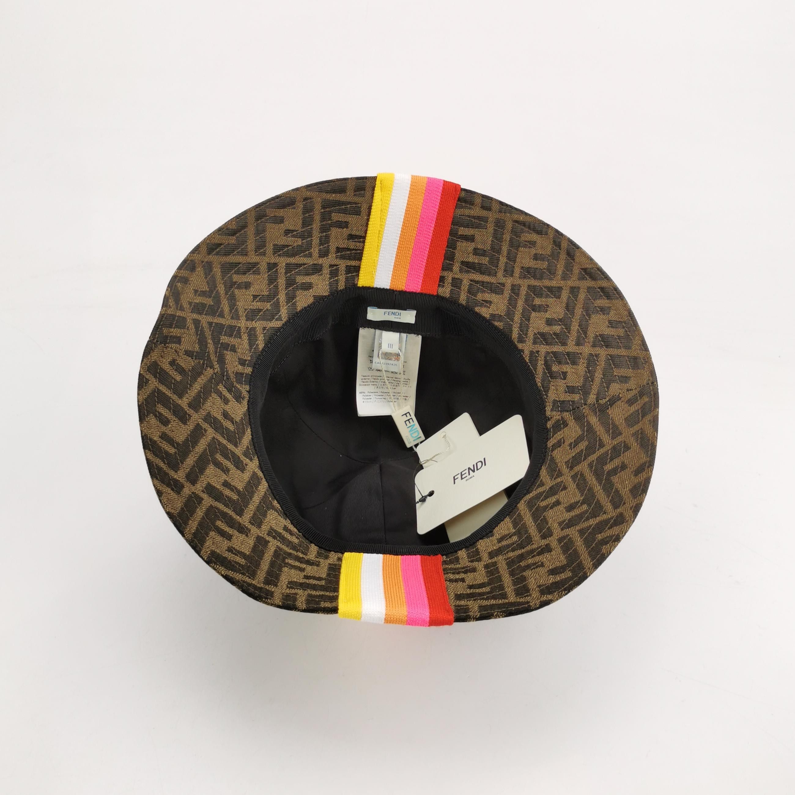 Fendi Fendi Zucca Print Rainbow Stripe Bucket Hat Size III Size ONE SIZE - 4 Thumbnail