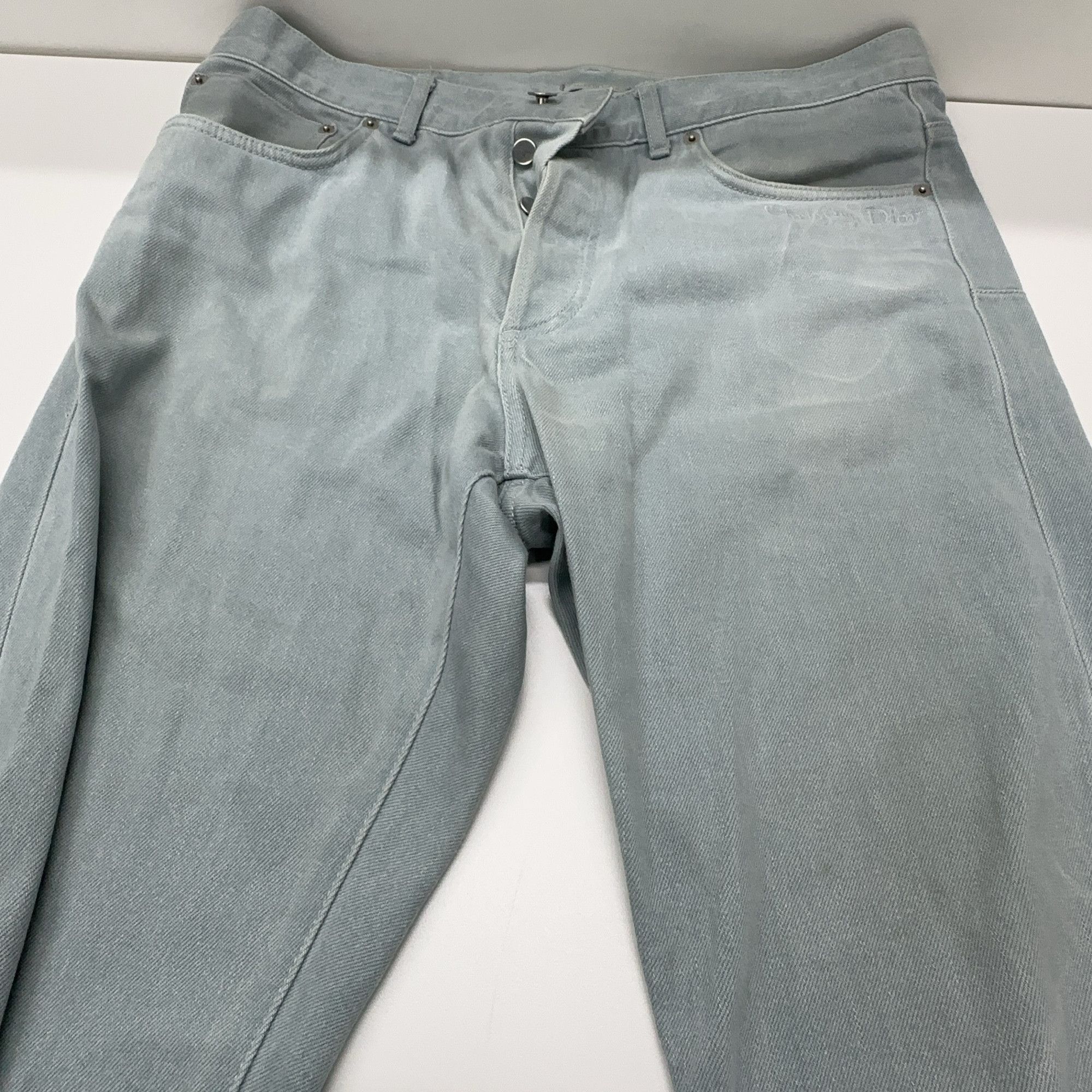 Dior Dior Logo Embroidery Straight Leg Jeans Size 33 Size US 33 - 7 Thumbnail
