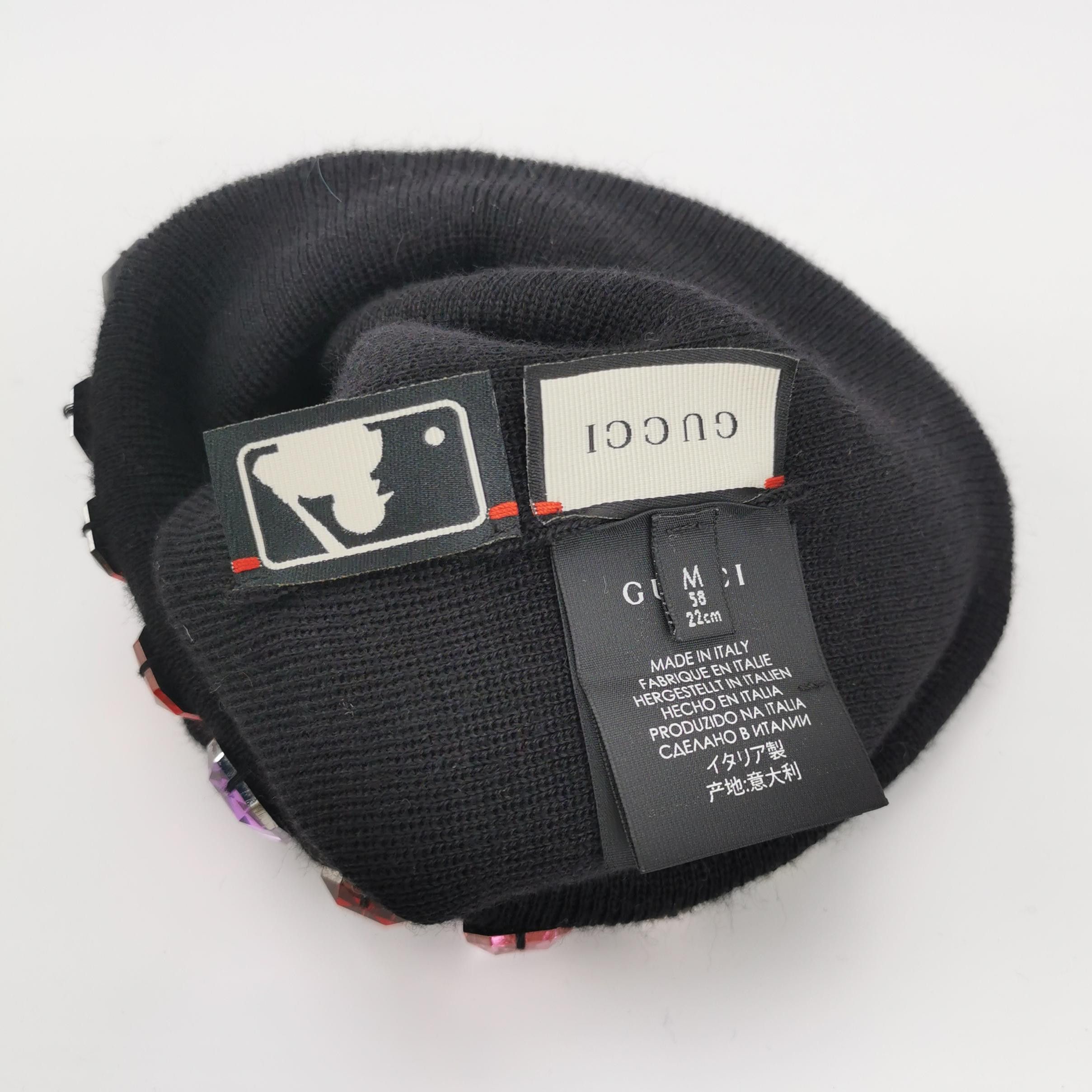 Gucci Gucci x MLB NY Logo Crystal Beanie Size ONE SIZE Size ONE SIZE - 5 Thumbnail