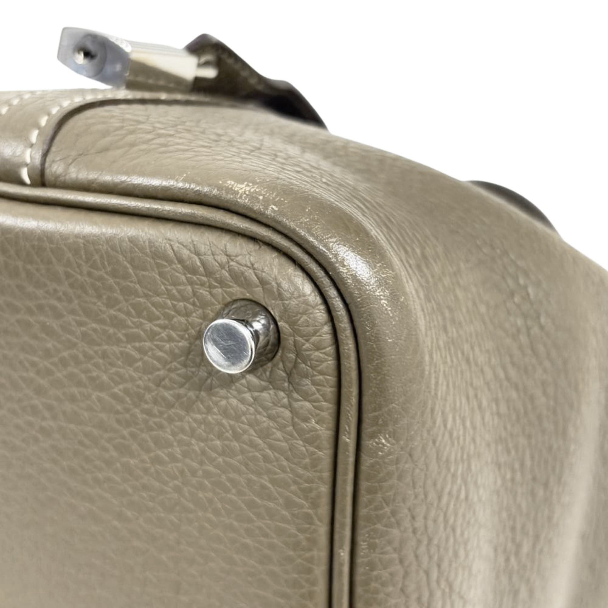 Hermes Hermes Picotin Lock PM handbag, Taurillon Clemence leather, □M stamp, Etoupe color, silver hardware, women's. Size ONE SIZE - 6 Thumbnail