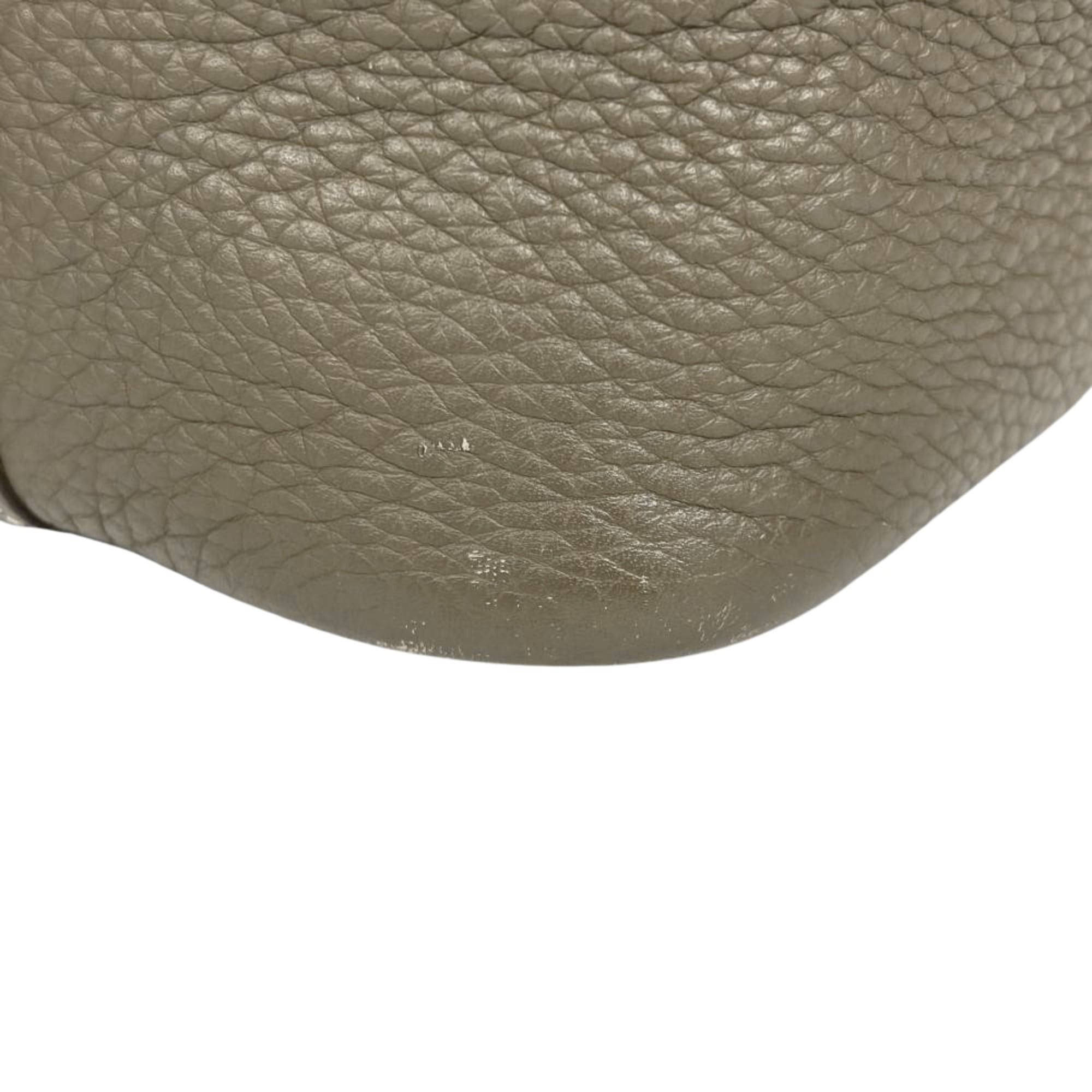 Hermes Hermes Picotin Lock PM handbag, Taurillon Clemence leather, □M stamp, Etoupe color, silver hardware, women's. Size ONE SIZE - 7 Thumbnail