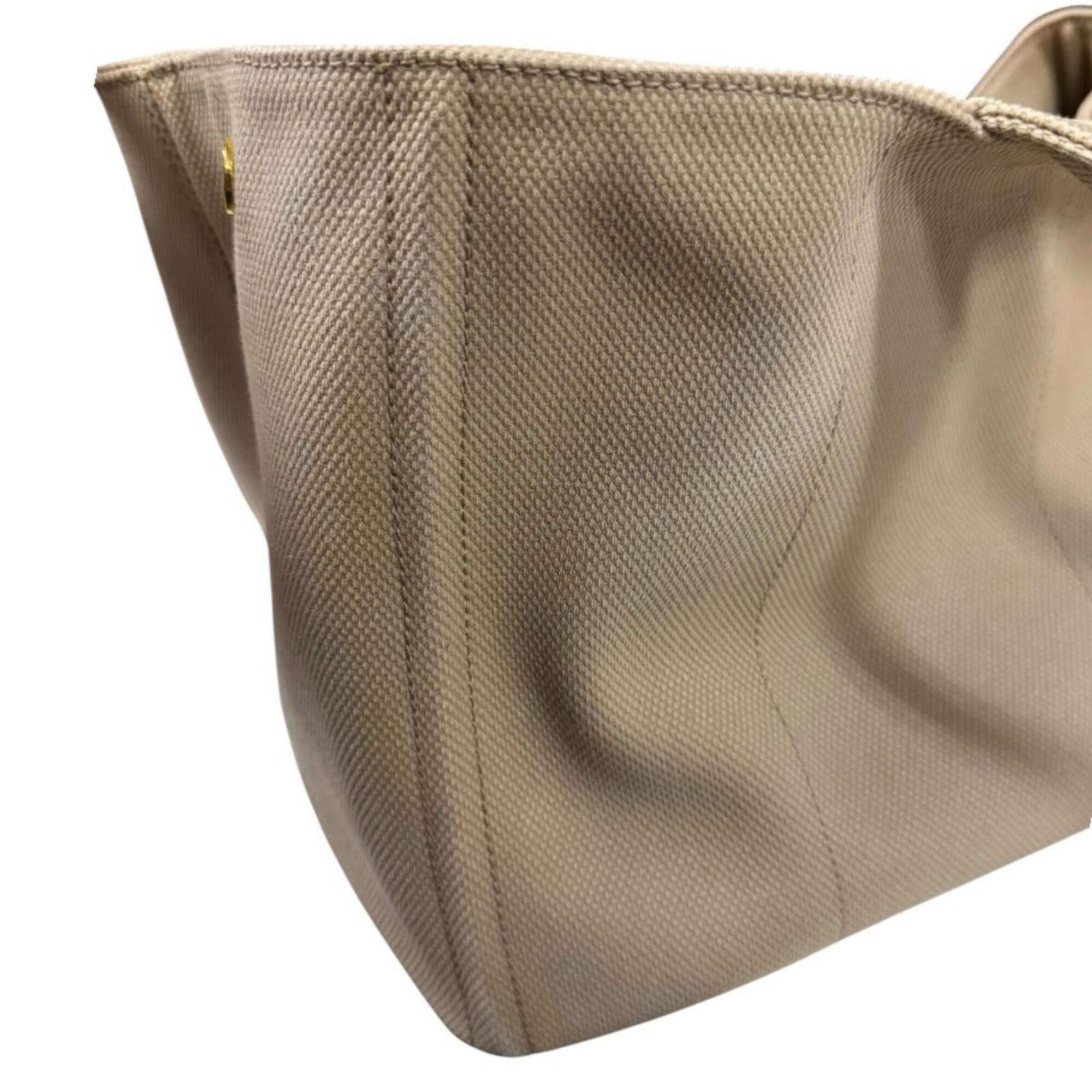 Prada Prada Canapa Tote L Handbag, Canvas, Beige, Women's PRADA Size ONE SIZE - 16 Thumbnail