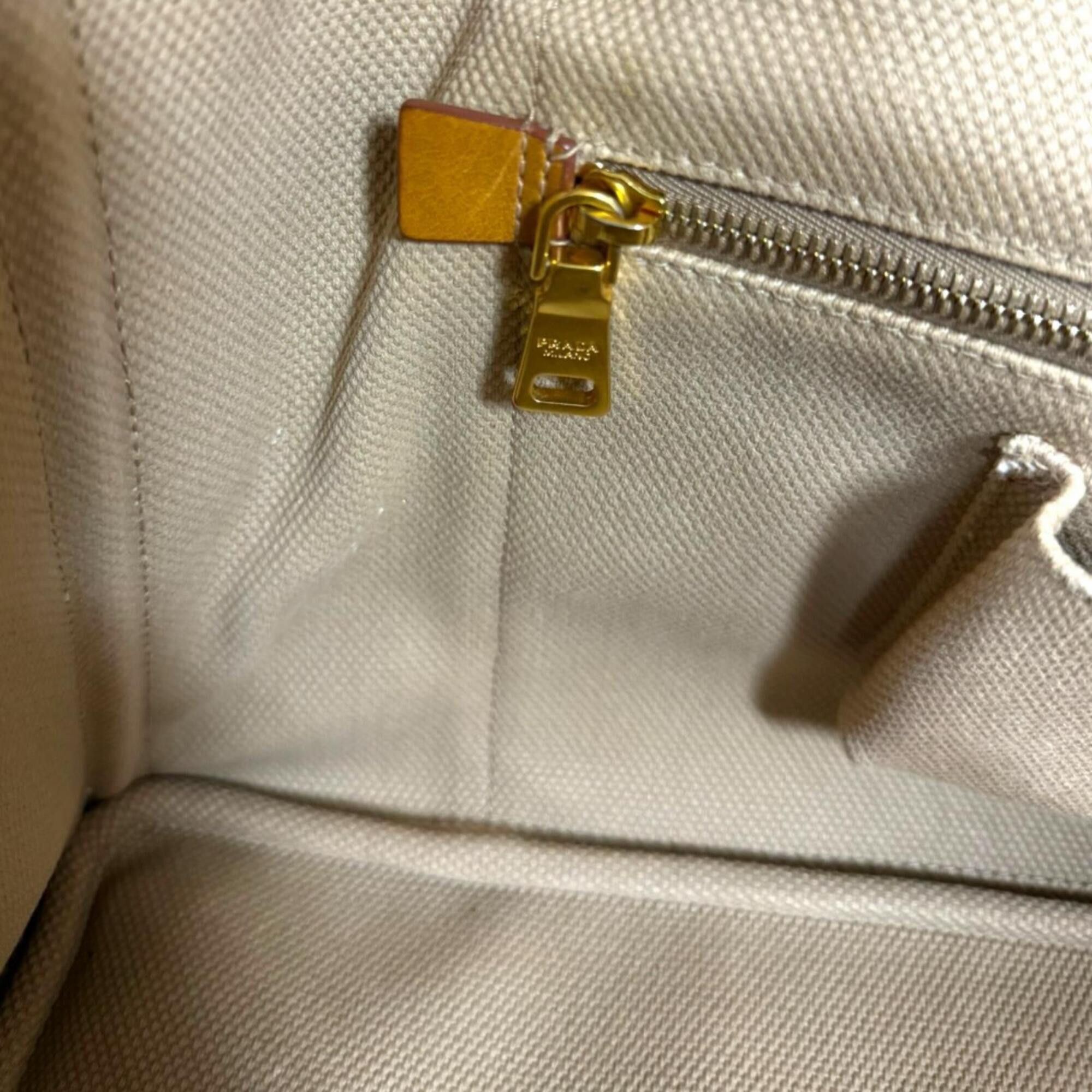 Prada Prada Canapa Tote L Handbag, Canvas, Beige, Women's PRADA Size ONE SIZE - 10 Thumbnail
