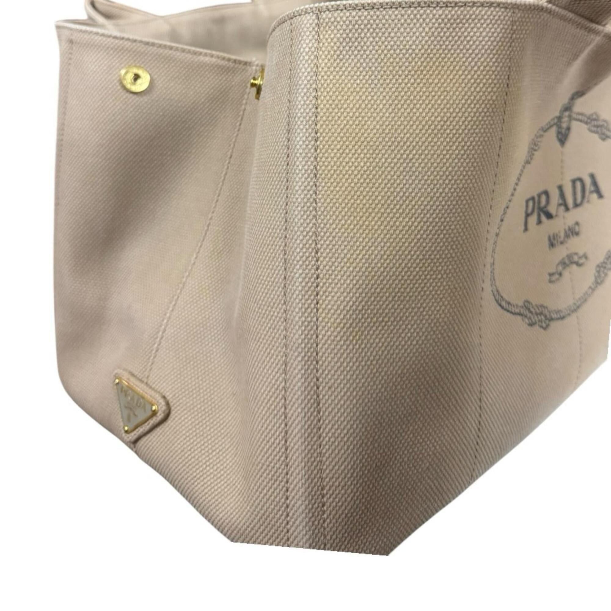 Prada Prada Canapa Tote L Handbag, Canvas, Beige, Women's PRADA Size ONE SIZE - 15 Thumbnail