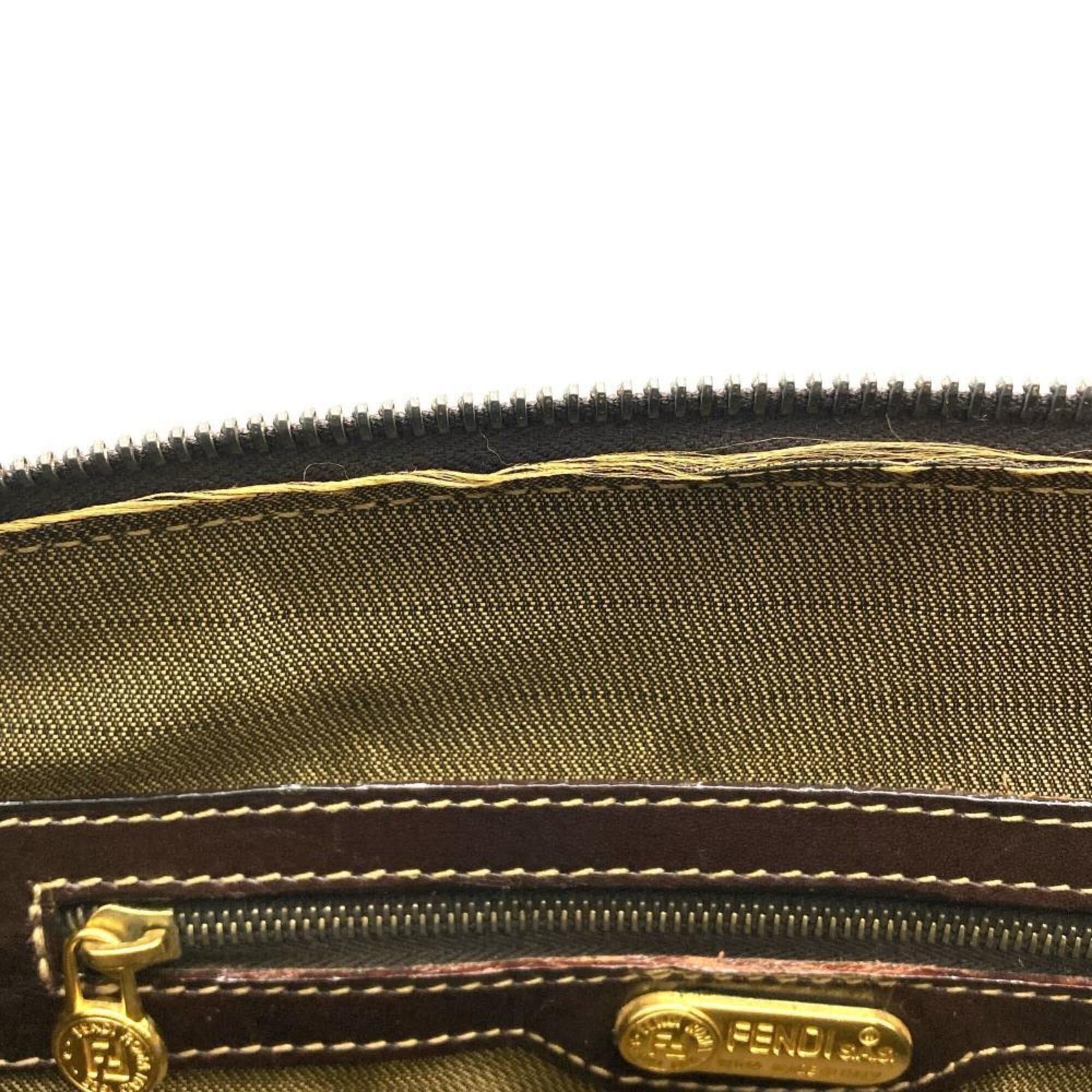 Fendi Fendi Zucca Handbag, 2-Way, Jacquard Leather, Brown, Gold Hardware, Shoulder Bag, Vintage, Women's Size ONE SIZE - 7 Thumbnail