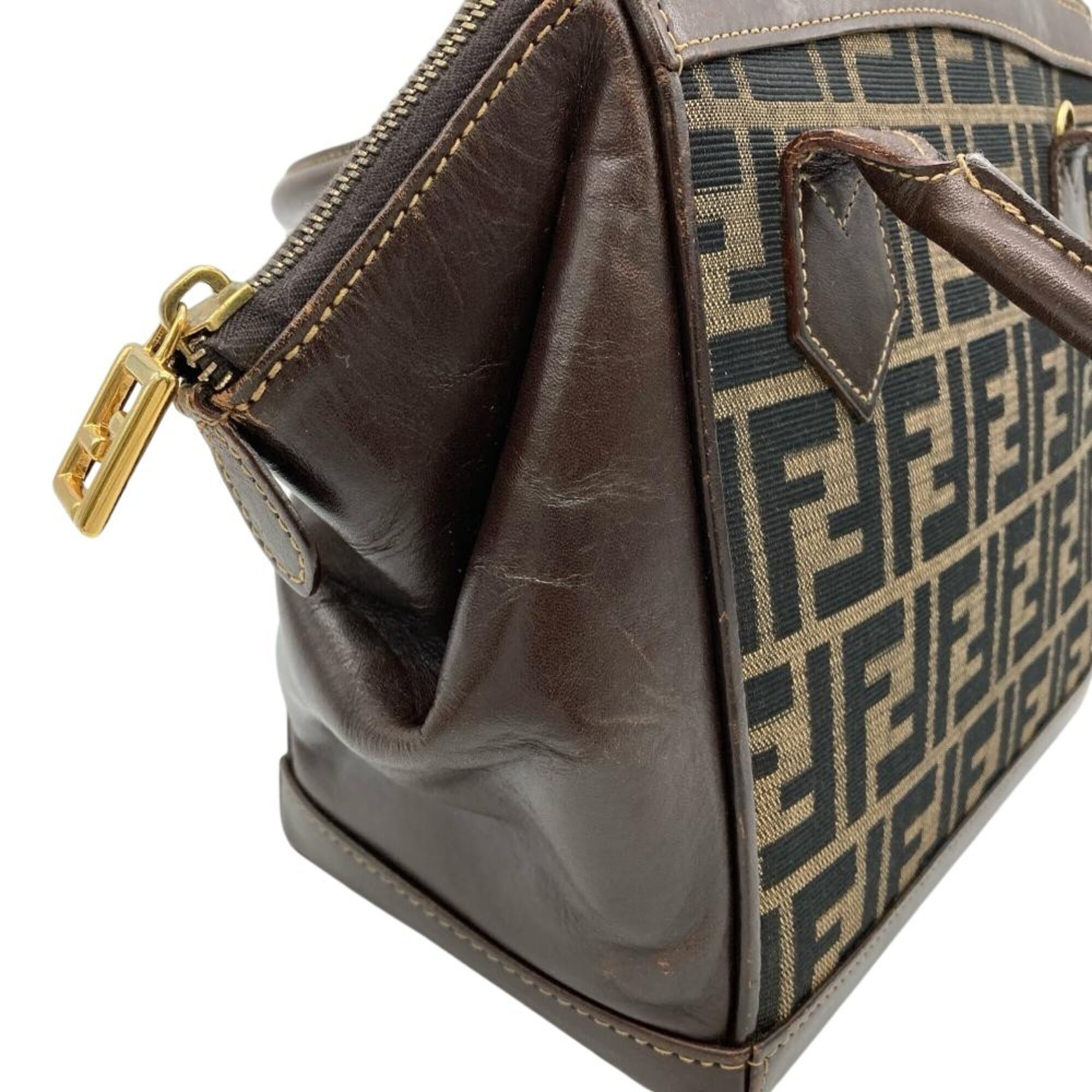 Fendi Fendi Zucca Handbag, 2-Way, Jacquard Leather, Brown, Gold Hardware, Shoulder Bag, Vintage, Women's Size ONE SIZE - 6 Thumbnail